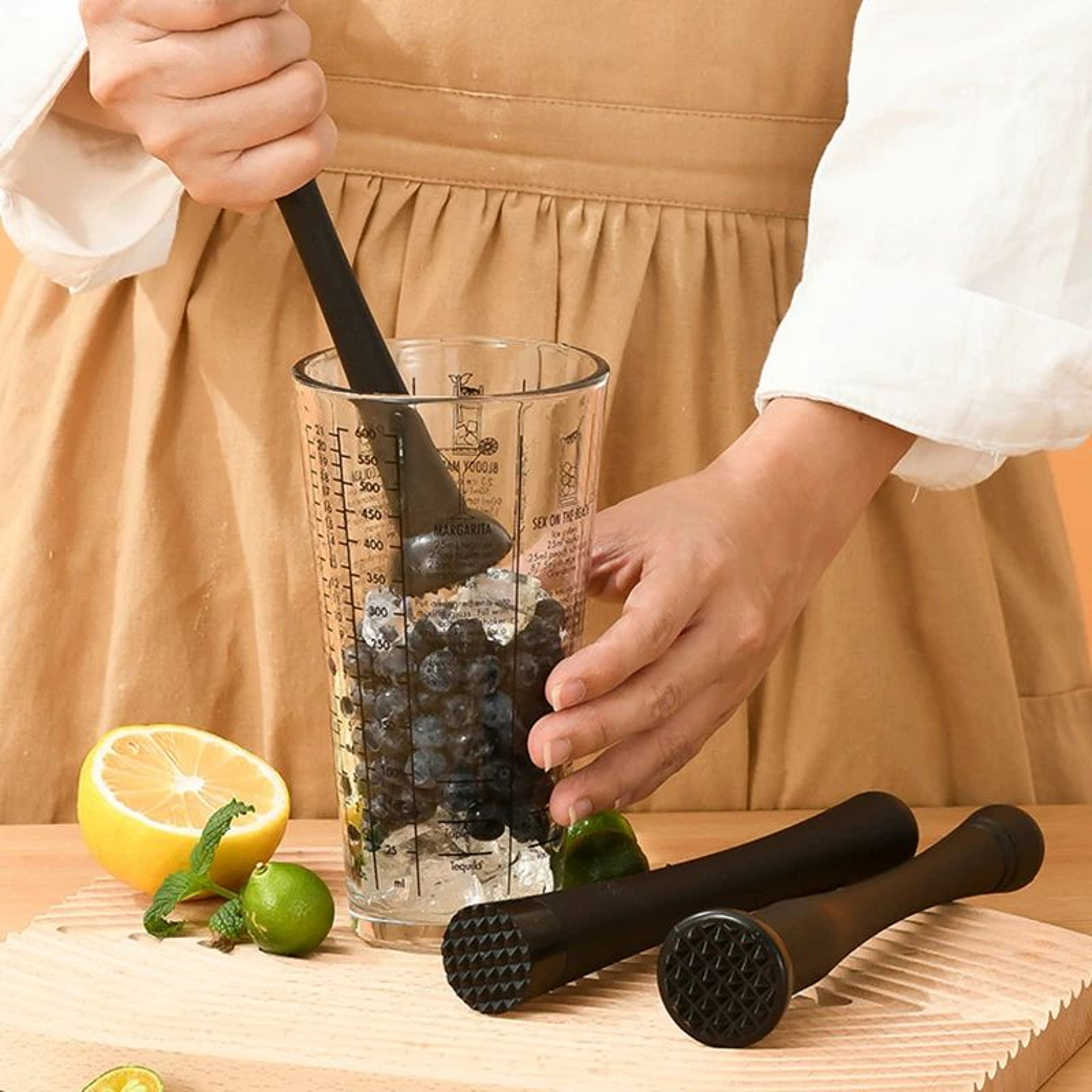 Cocktail Muddler  Stainless Steel Bar Tool With Grooved Nylon Head For Mojitos Fruit Mashing  Homem 3
