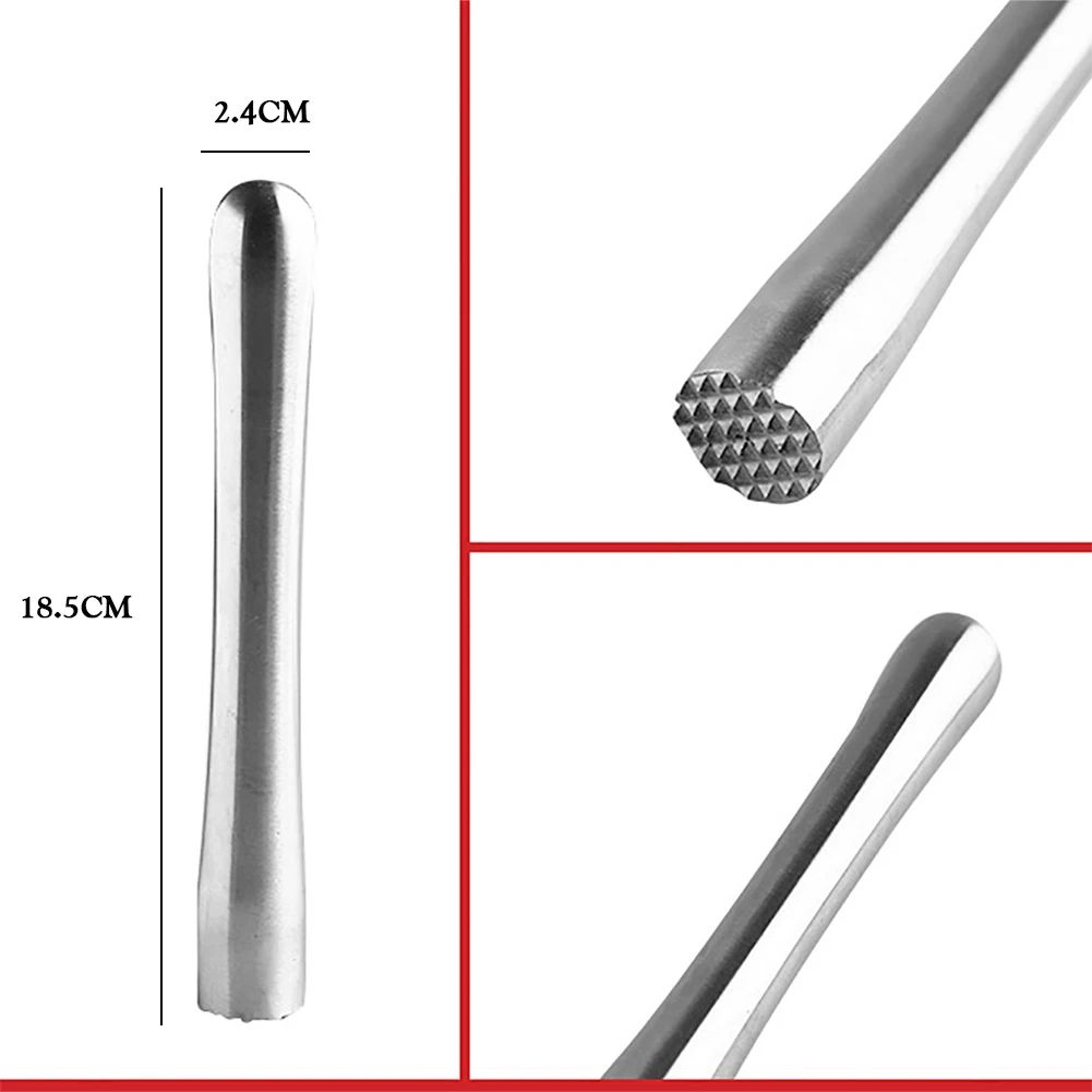 Steel Cocktail Muddler  Mixing Stick  Manual Ice Crusher For Homemade Drinks Cocktail Preparation   5