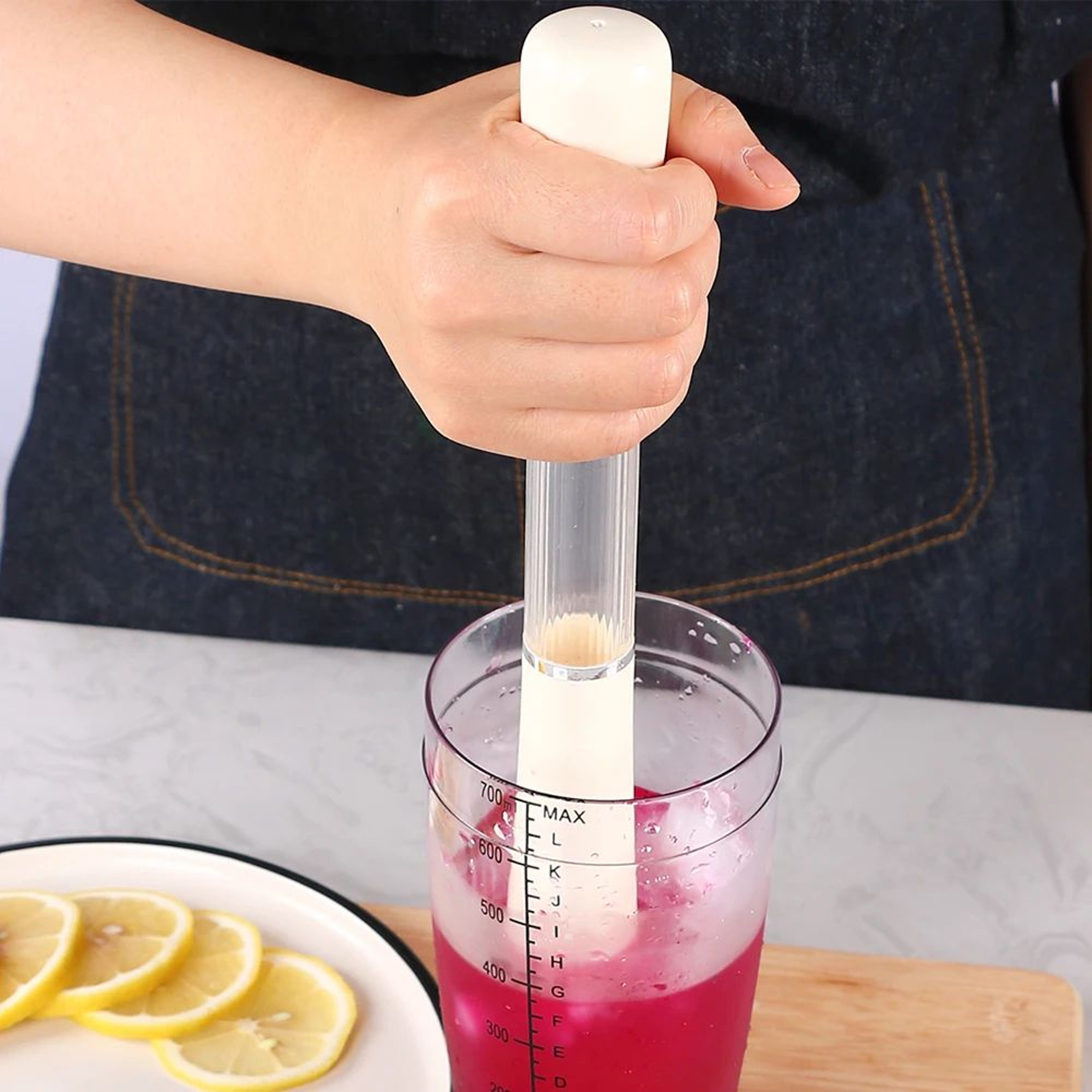 Cocktail Muddler  Durable ABS Fruit  Ice Crusher With EasyGrip Design For Mojitos Mixed Drinks And  3