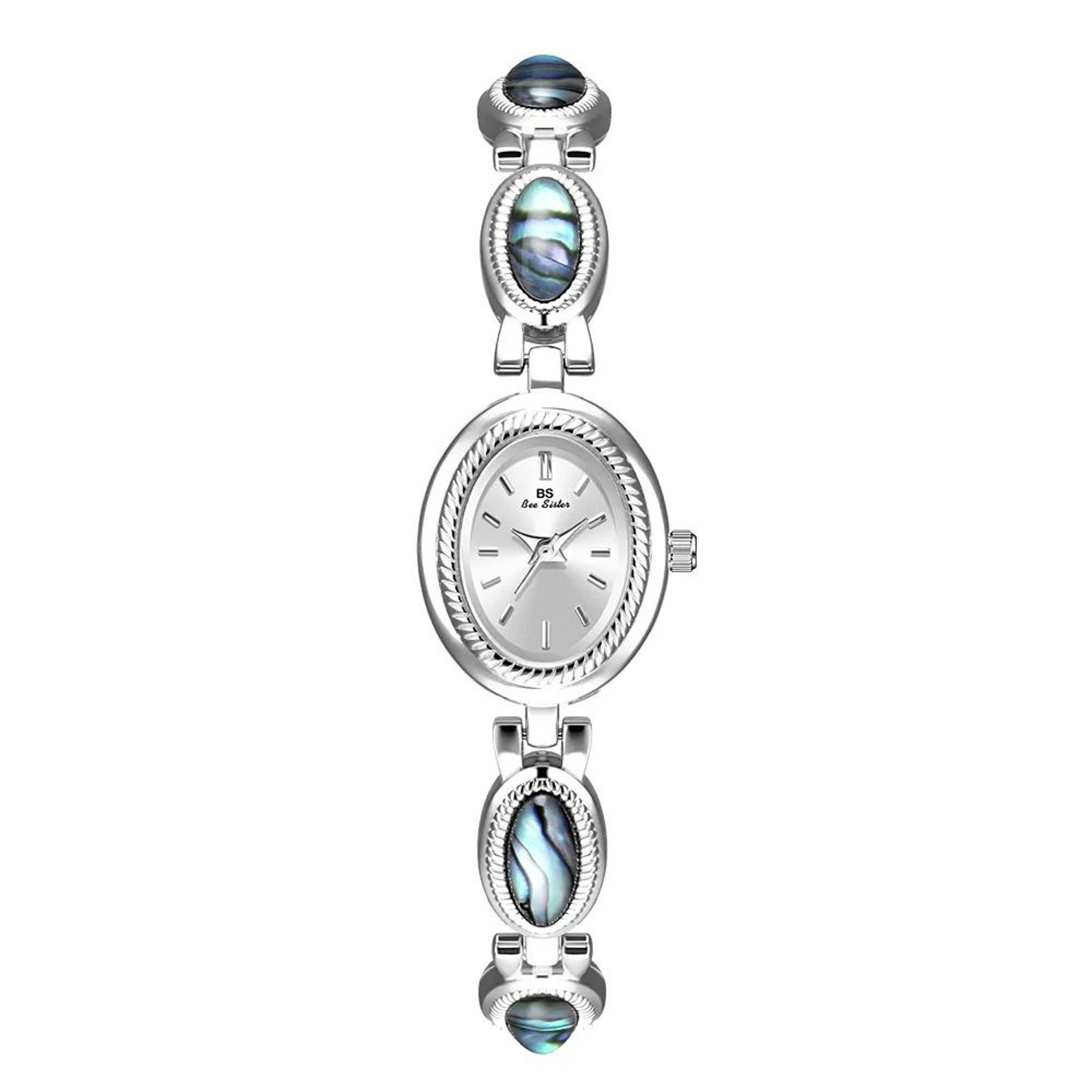Womens Vintage Quartz Watch  GoldTone Bracelet With Colorful Shell Detail For Elegant Dress Styling 8