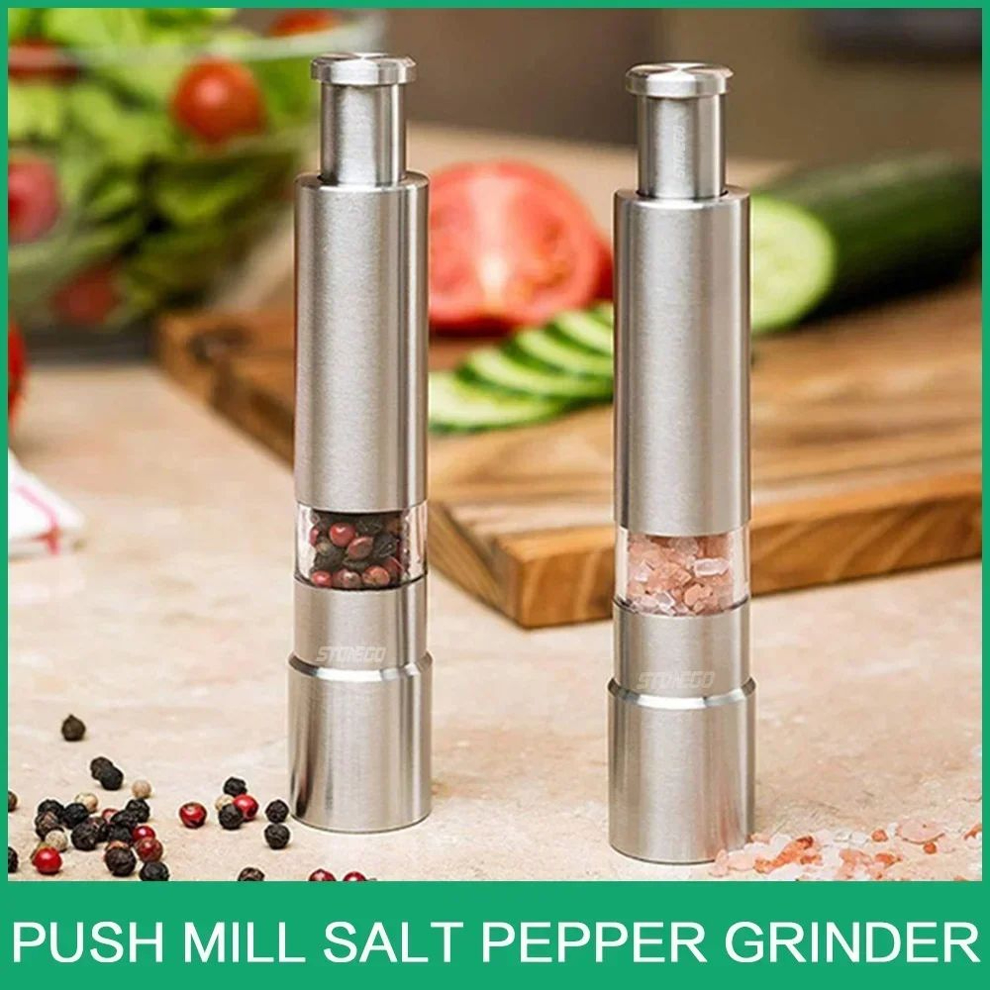 Thumb Press Pepper Mill  Portable Stainless Steel Manual Spice Grinder For Black Pepper Cumin BBQ   0