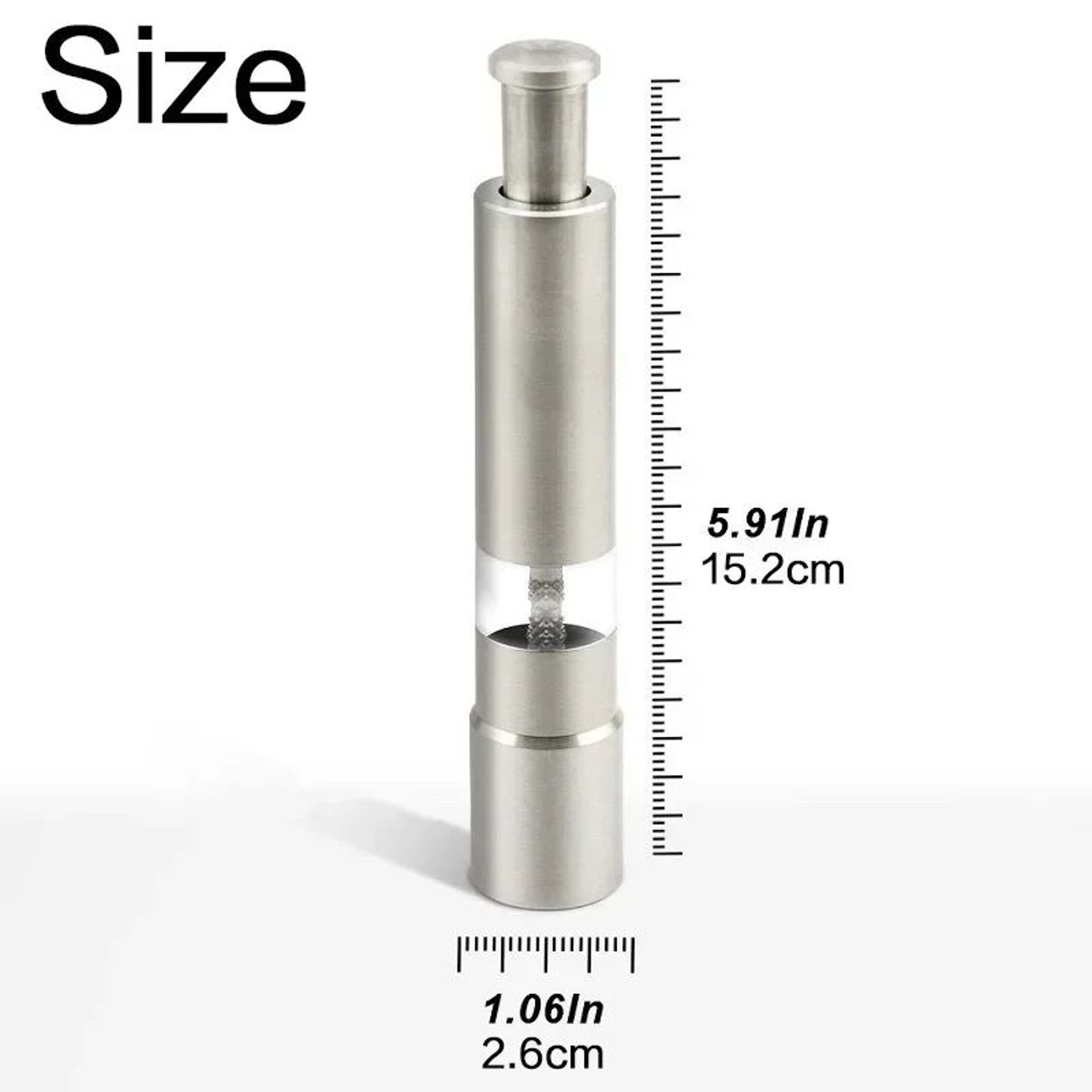 Thumb Press Pepper Mill  Portable Stainless Steel Manual Spice Grinder For Black Pepper Cumin BBQ   5