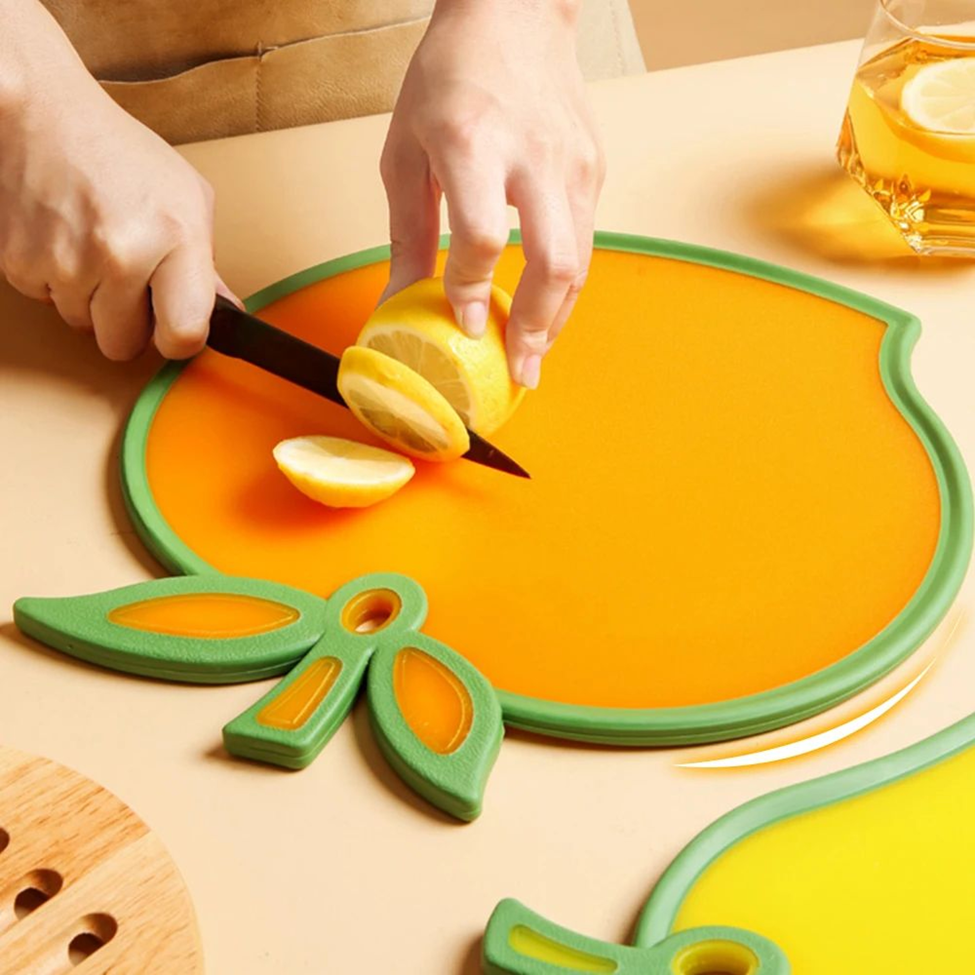 Fruit Shape Cutting Board  Reversible PP Chopping Surface With NonSlip Edge For Vegetables Cheese A 1