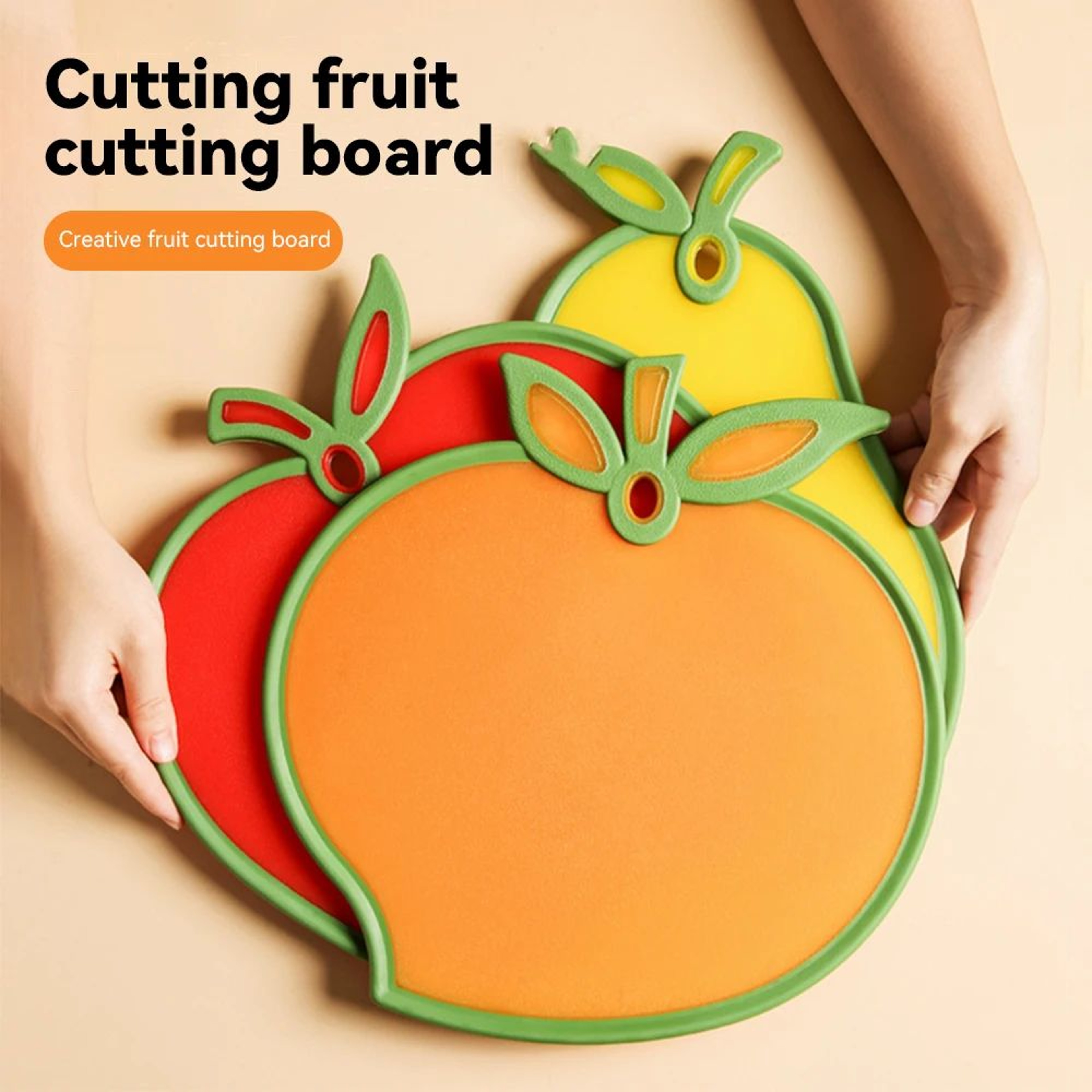 Fruit Shape Cutting Board  Reversible PP Chopping Surface With NonSlip Edge For Vegetables Cheese A 0