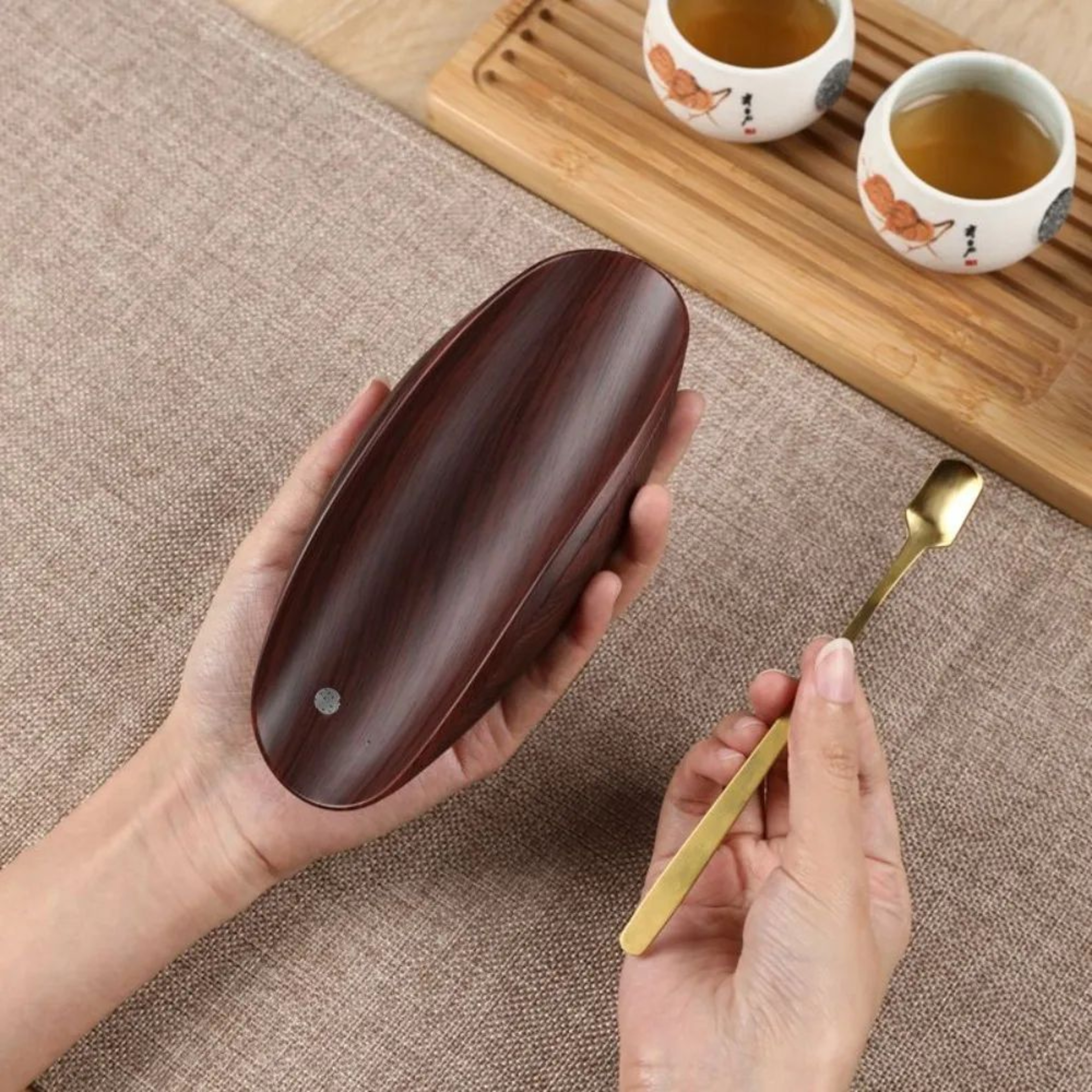 Digital Tea Scale  Touch Sensor Kitchen Scale With Wood Finish For Coffee Tea And Seasoning Prep In 4