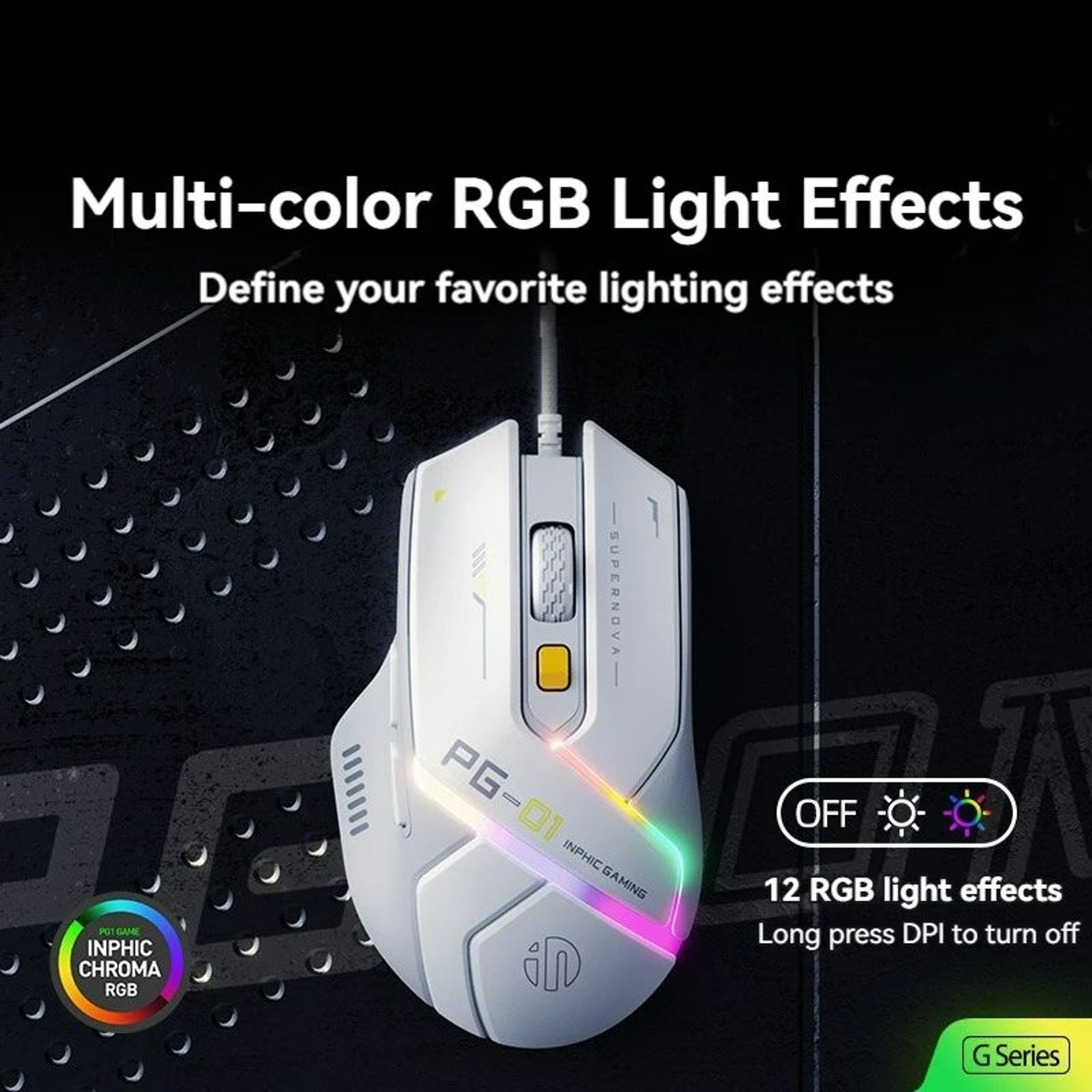 Wired Gaming Mouse  12800 DPI 1000Hz Polling  6 Programmable Keys With RGB Lighting For Fine Contro