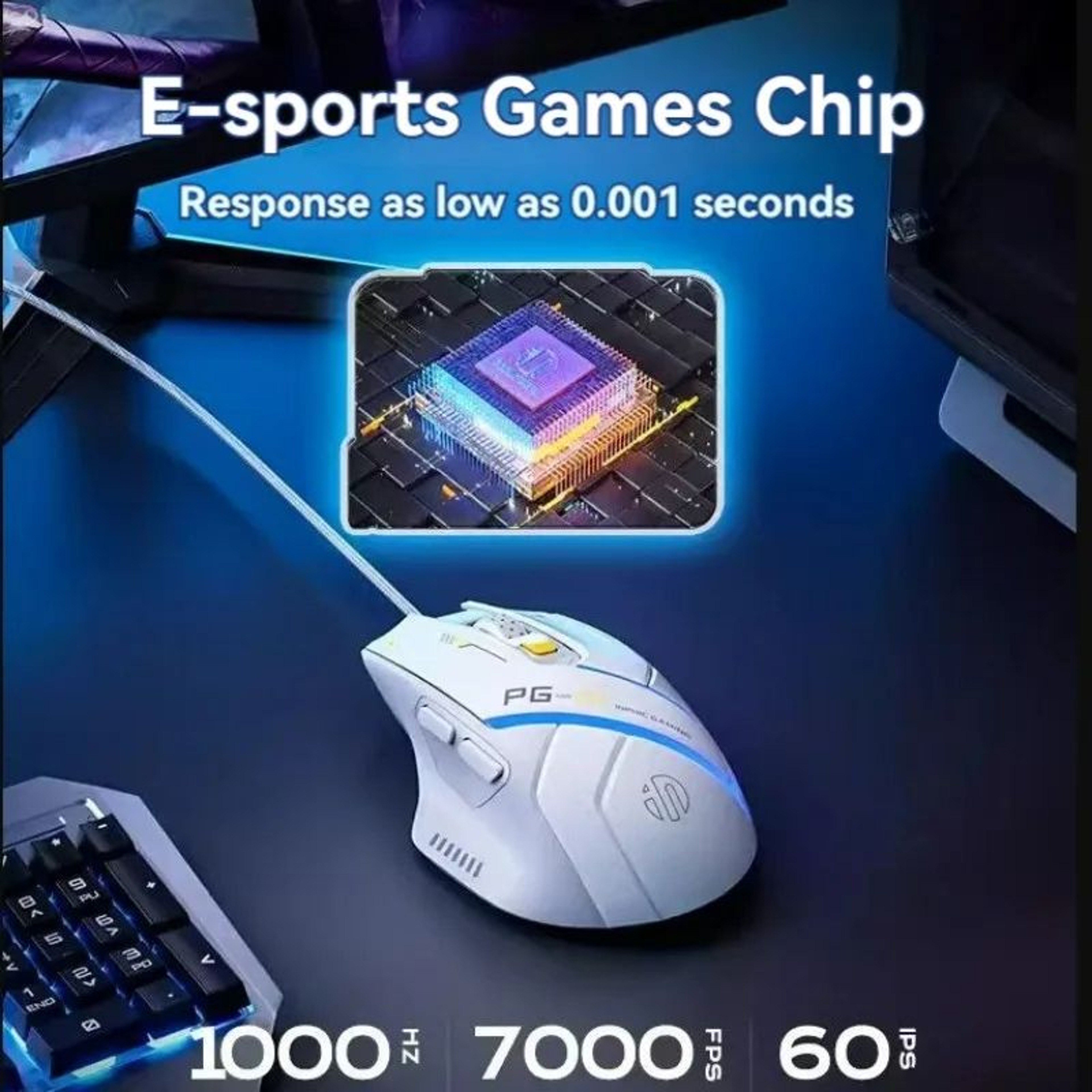 Wired Gaming Mouse  12800 DPI 1000Hz Polling  6 Programmable Keys With RGB Lighting For Fine Contro