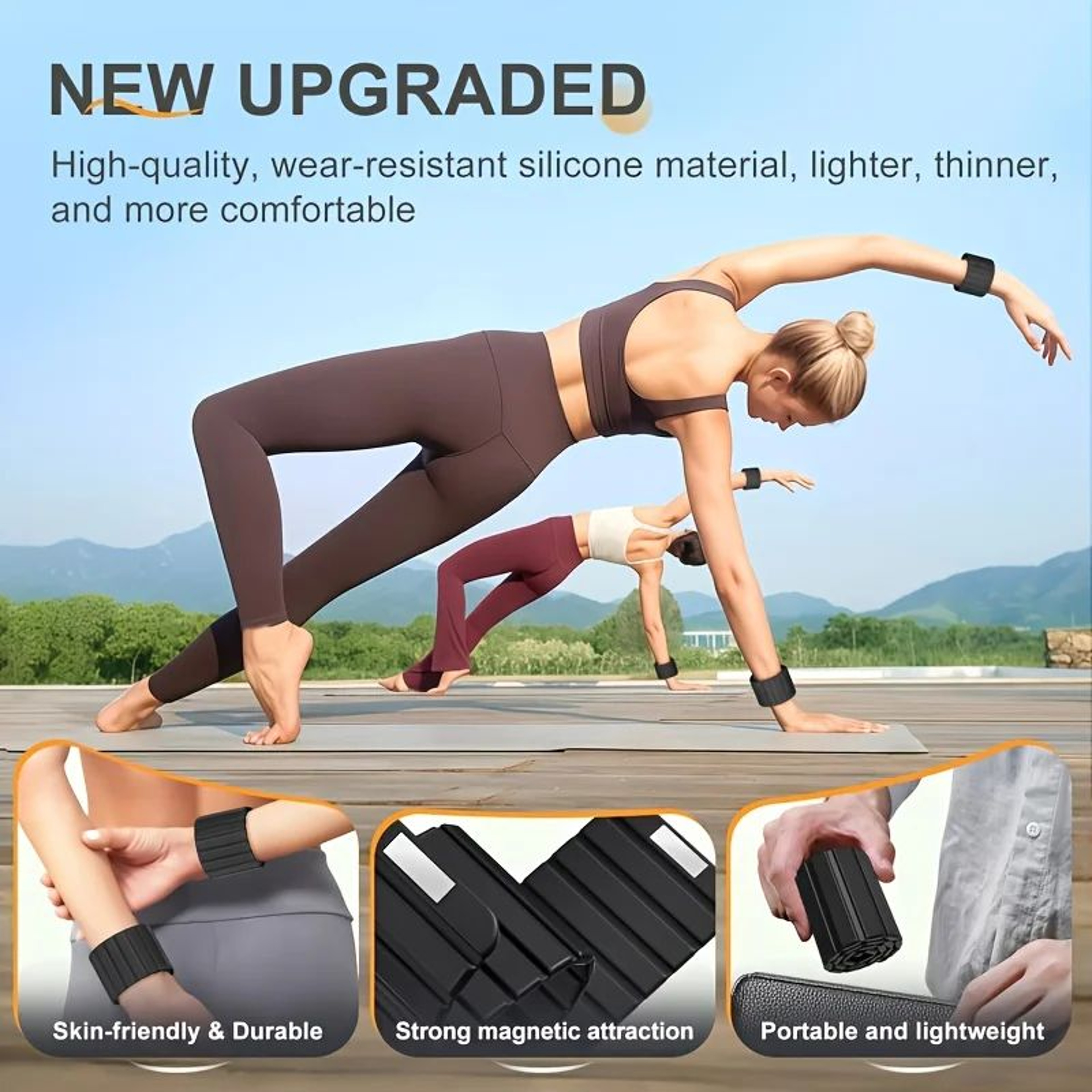 Magnetic Wrist  Ankle Weights  2Pack Stackable Fitness Accessories 220 Lb Weight For Women Men And  4