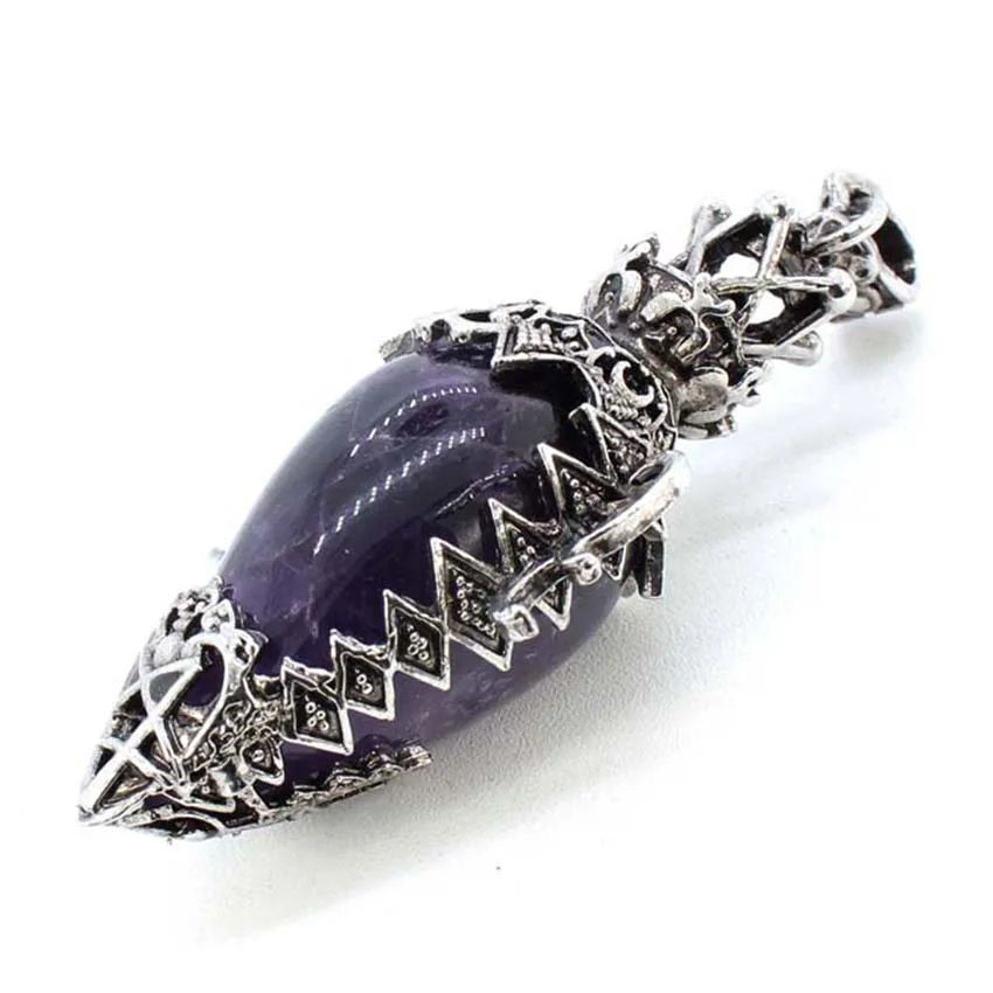 Water Drop Crystal Pendulum  Natural Amethyst Rose Quartz  Onyx Pendant With Antique Style For Dows