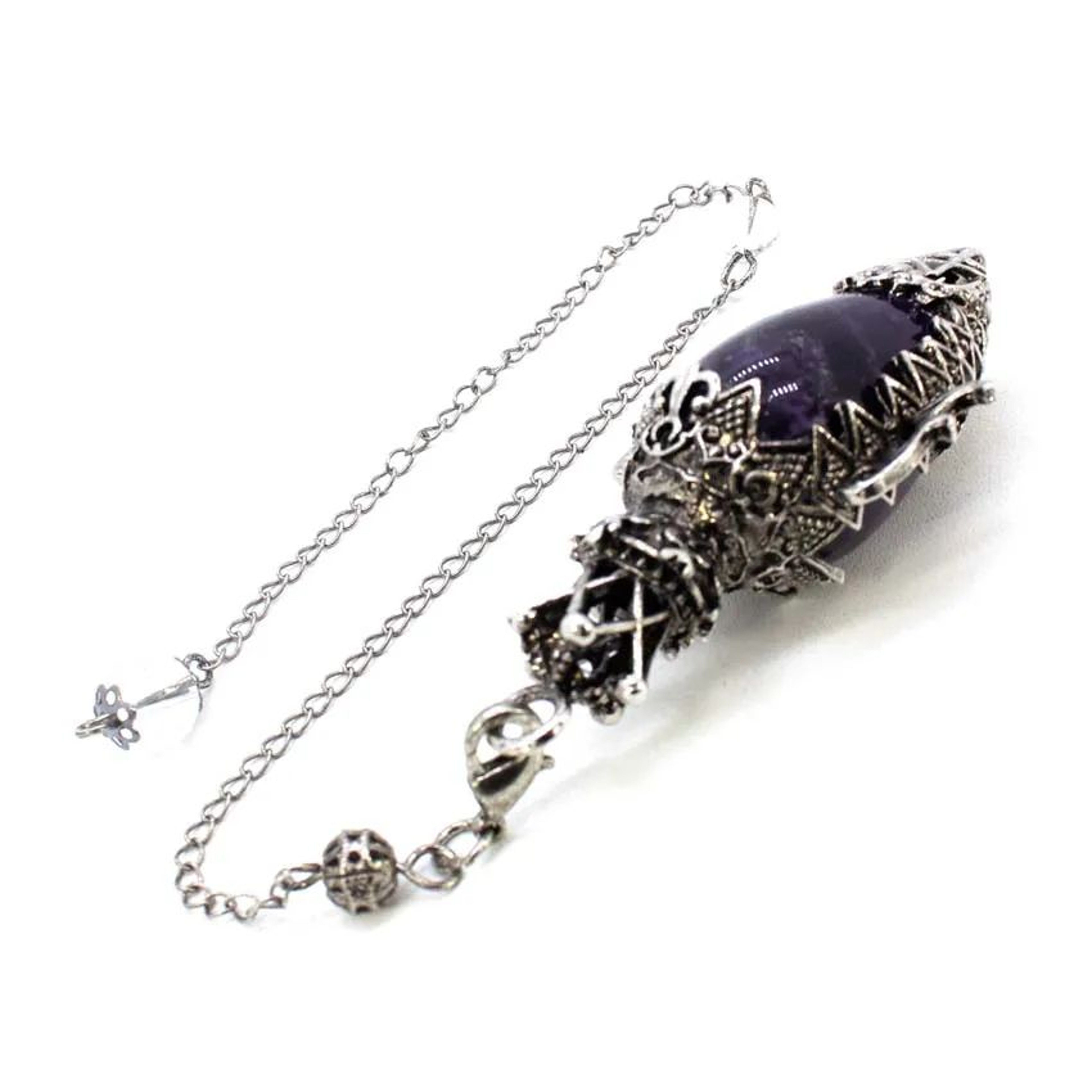 Water Drop Crystal Pendulum  Natural Amethyst Rose Quartz  Onyx Pendant With Antique Style For Dows
