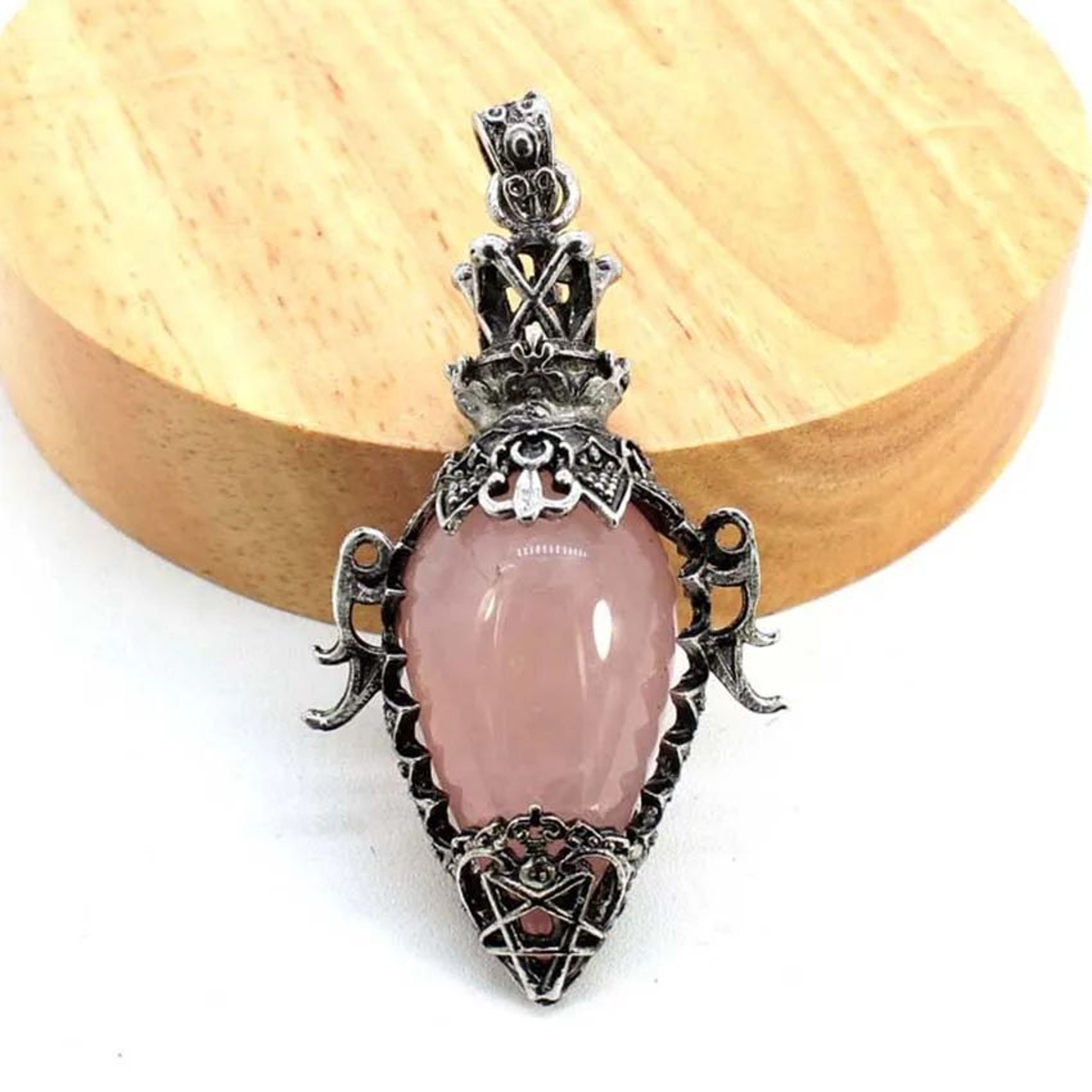 Water Drop Crystal Pendulum  Natural Amethyst Rose Quartz  Onyx Pendant With Antique Style For Dows