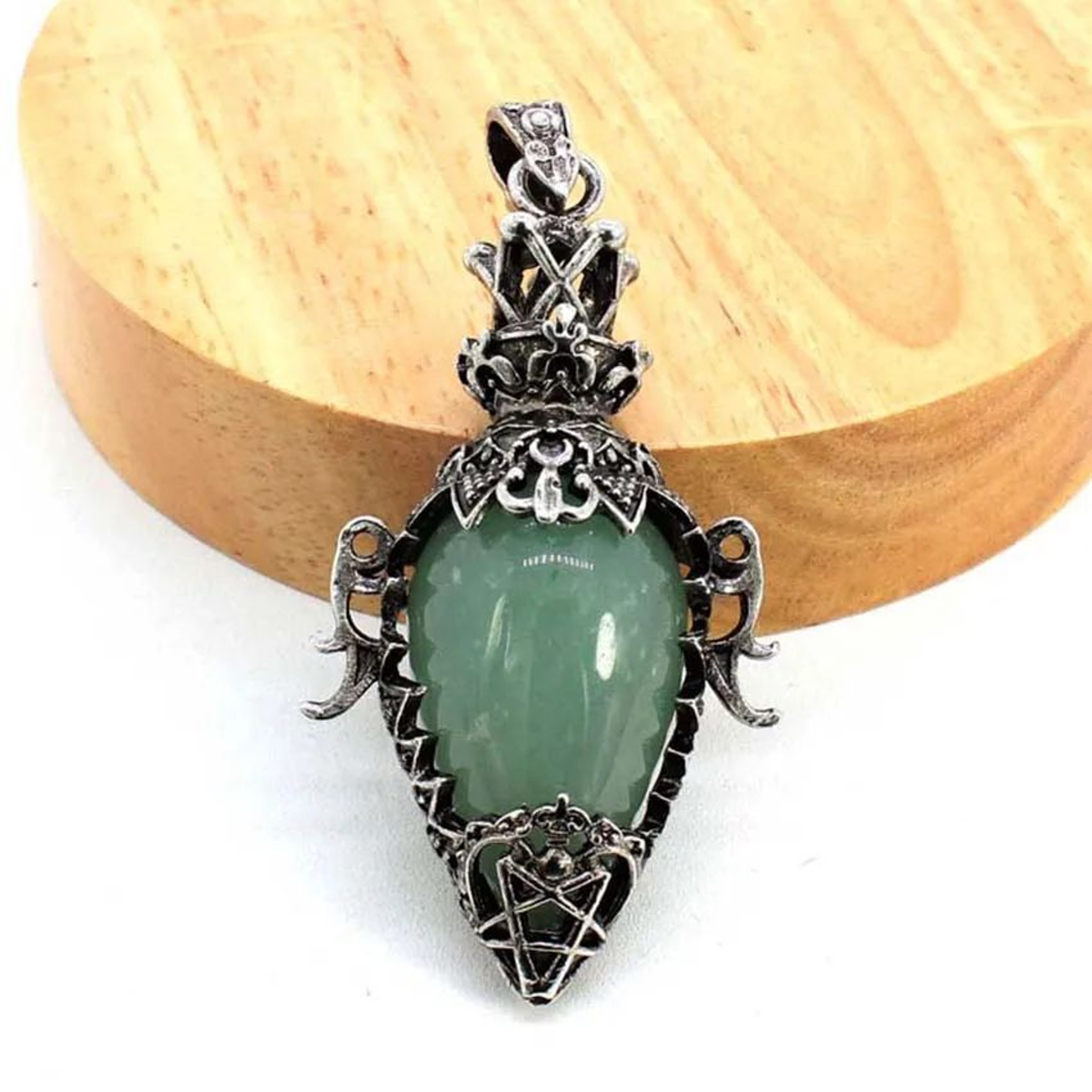 Water Drop Crystal Pendulum  Natural Amethyst Rose Quartz  Onyx Pendant With Antique Style For Dows