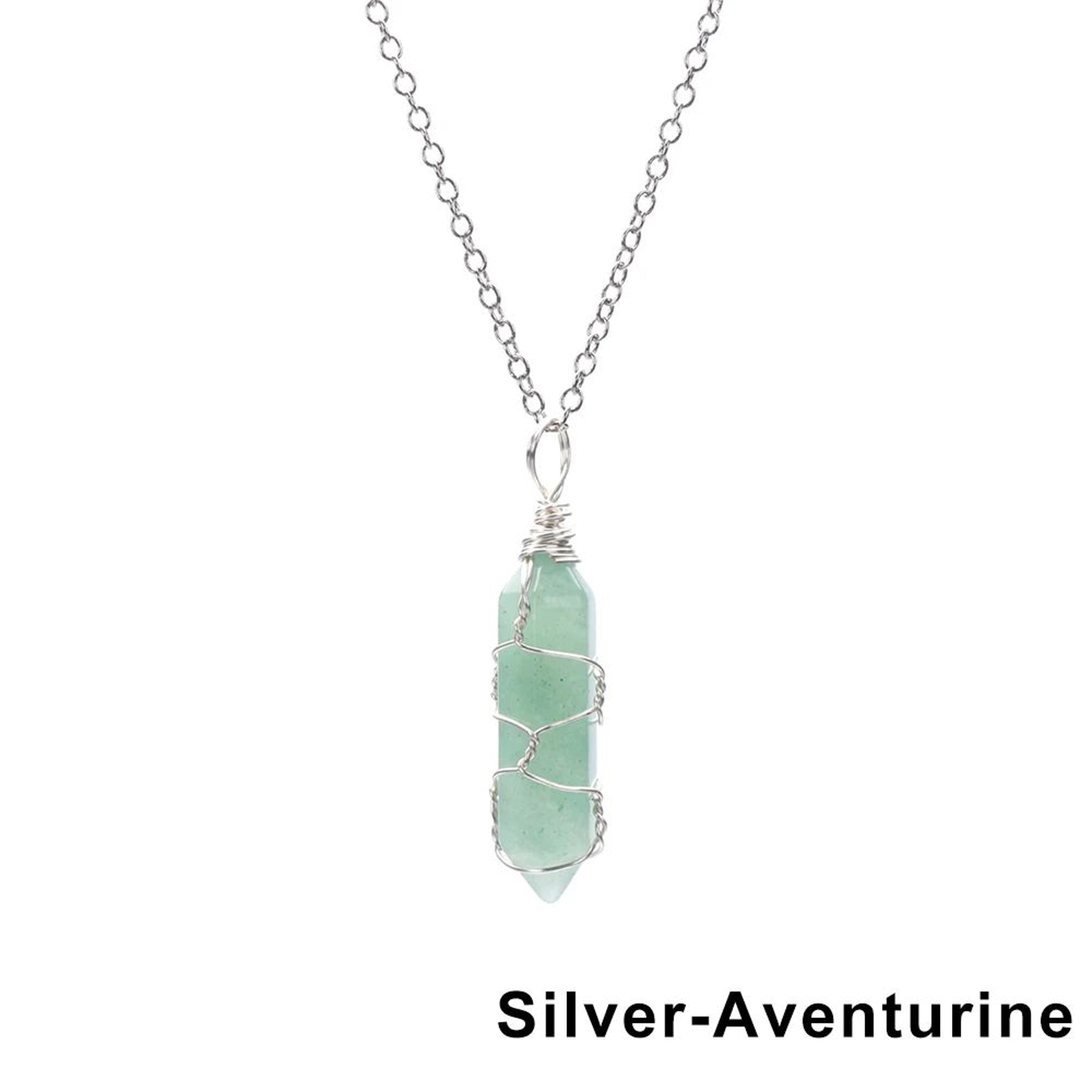 Wire Wrapped Crystal Necklace  Hexagonal Stone Pendant With 1772 In Chain For Personal Style  Speci 9