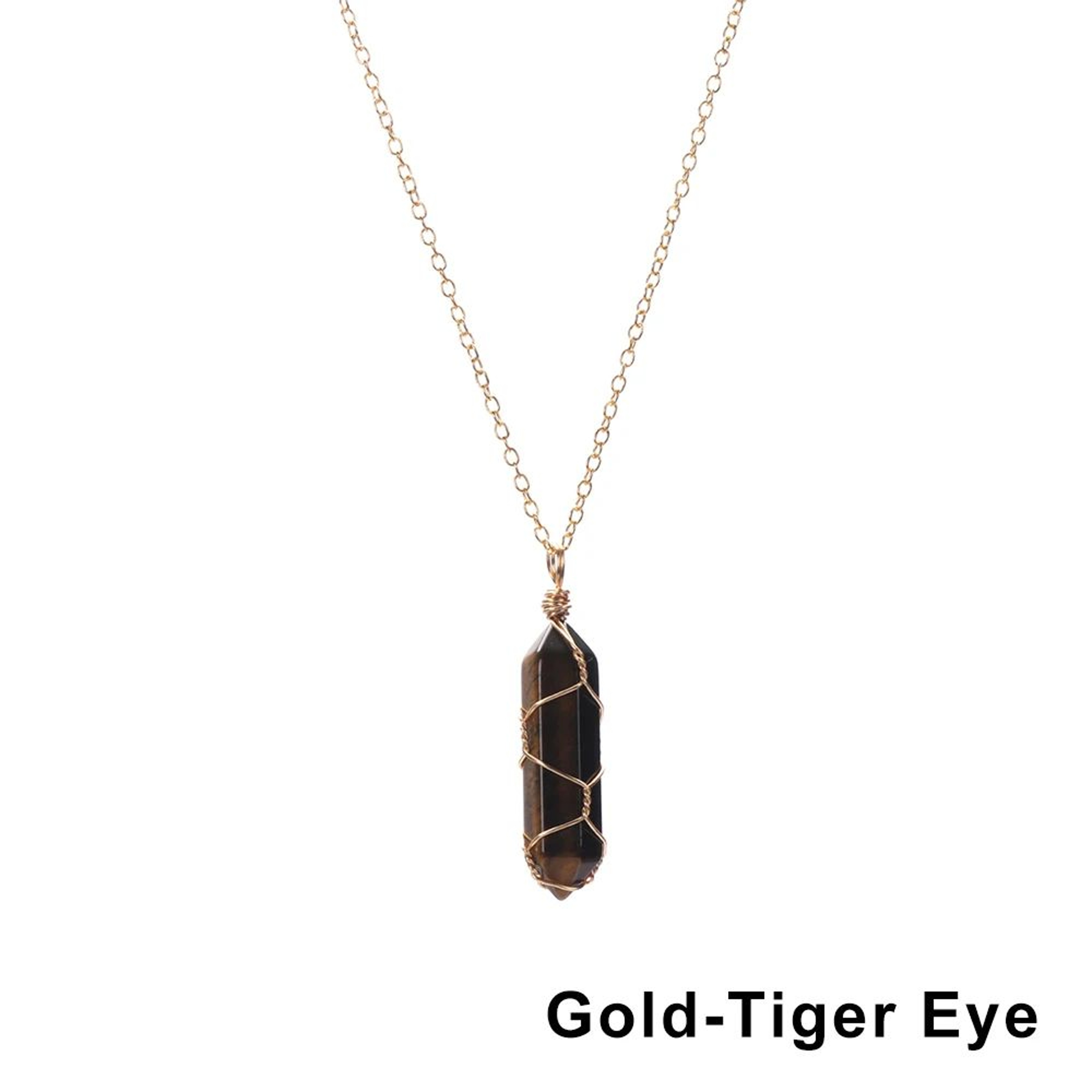 Wire Wrapped Crystal Necklace  Hexagonal Stone Pendant With 1772 In Chain For Personal Style  Speci 17