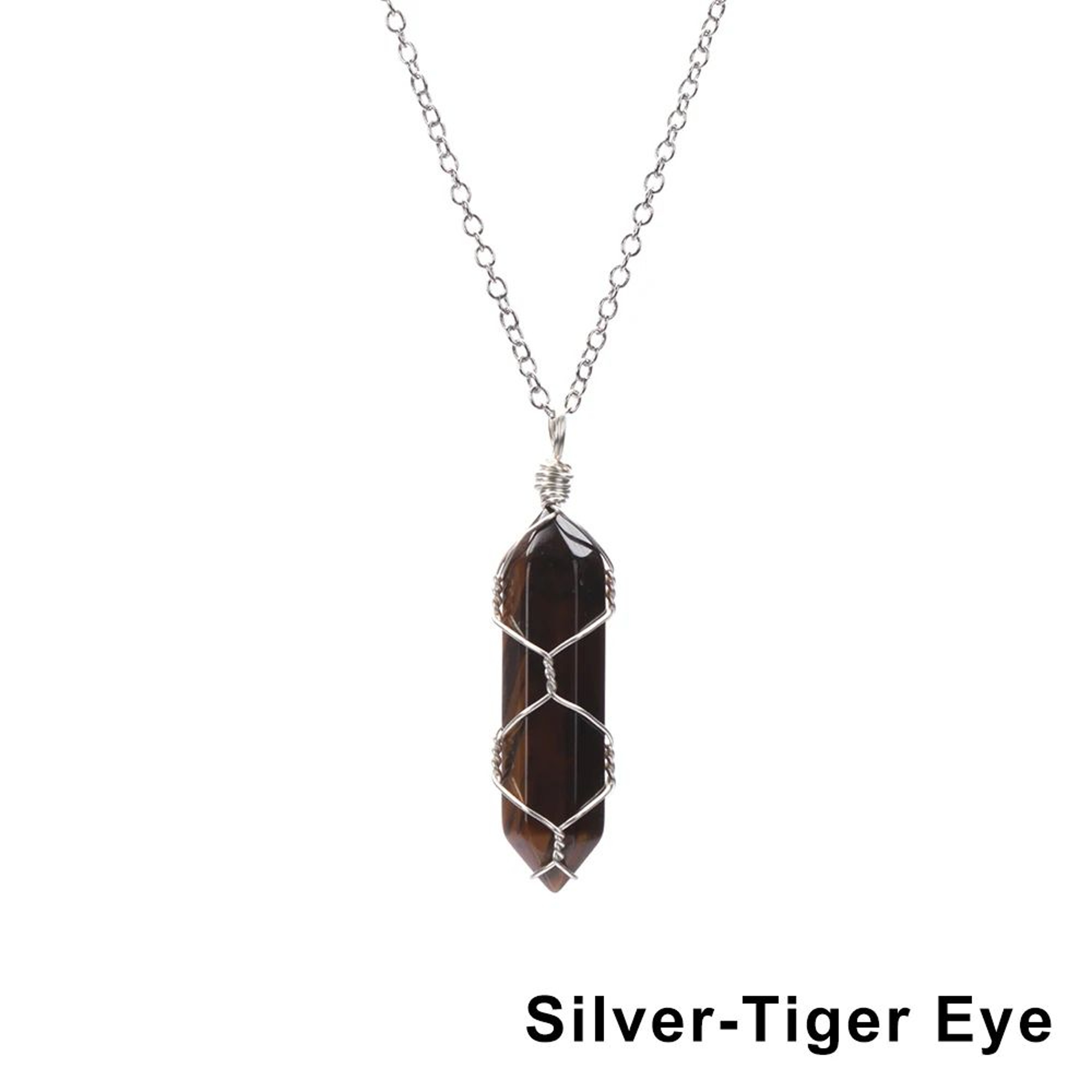 Wire Wrapped Crystal Necklace  Hexagonal Stone Pendant With 1772 In Chain For Personal Style  Speci 19