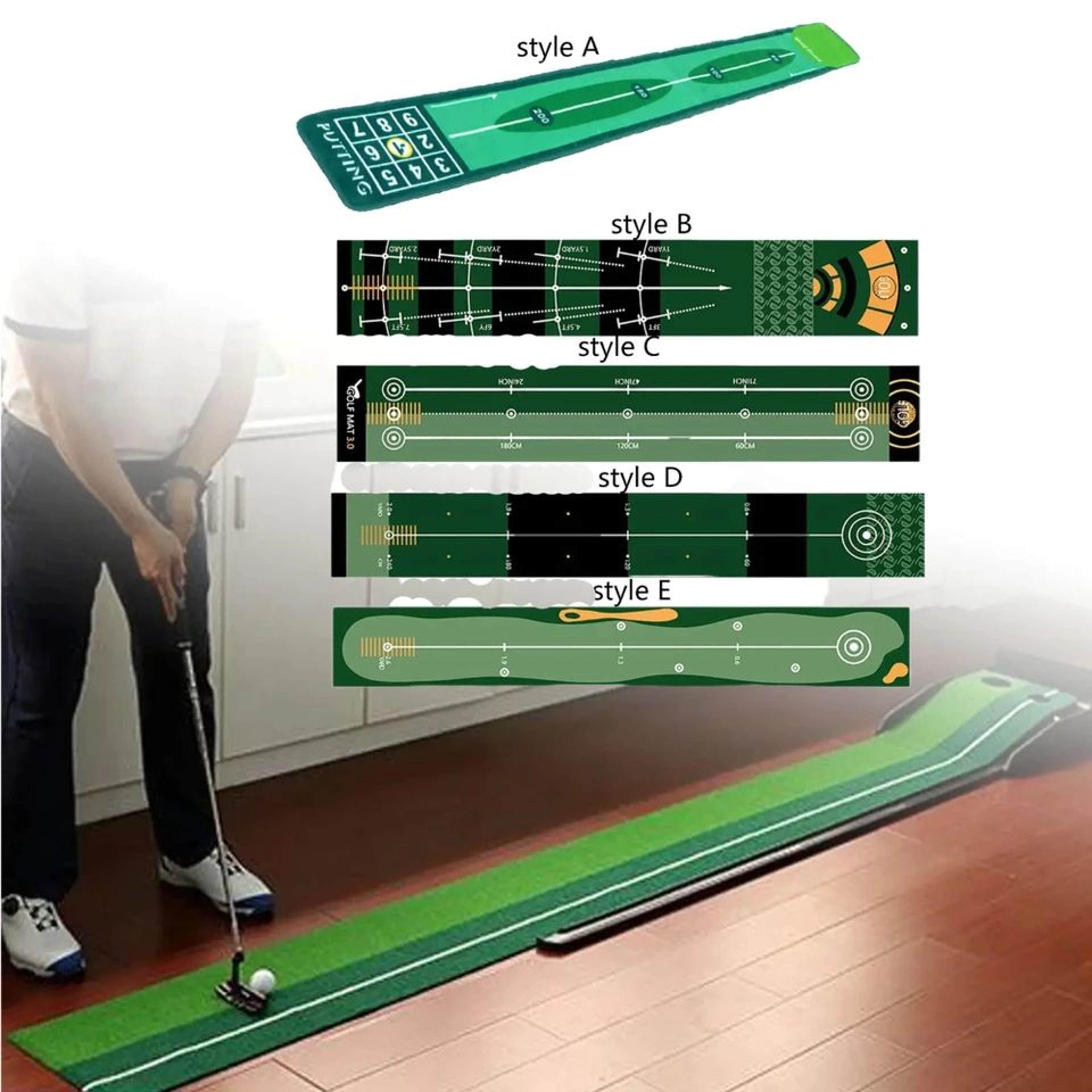 Portable Golf Putting Mat  RollUp Practice Surface For Home Office  Outdoor Training Golfer Gift 0