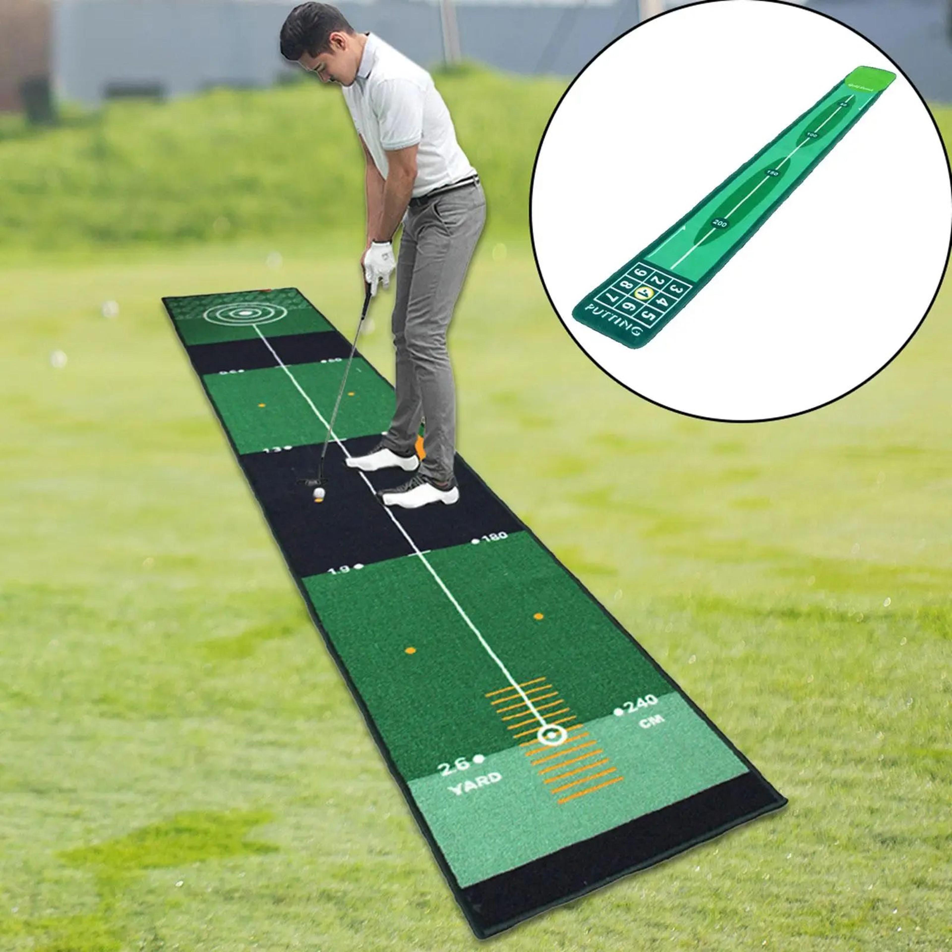 Portable Golf Putting Mat  RollUp Practice Surface For Home Office  Outdoor Training Golfer Gift 1