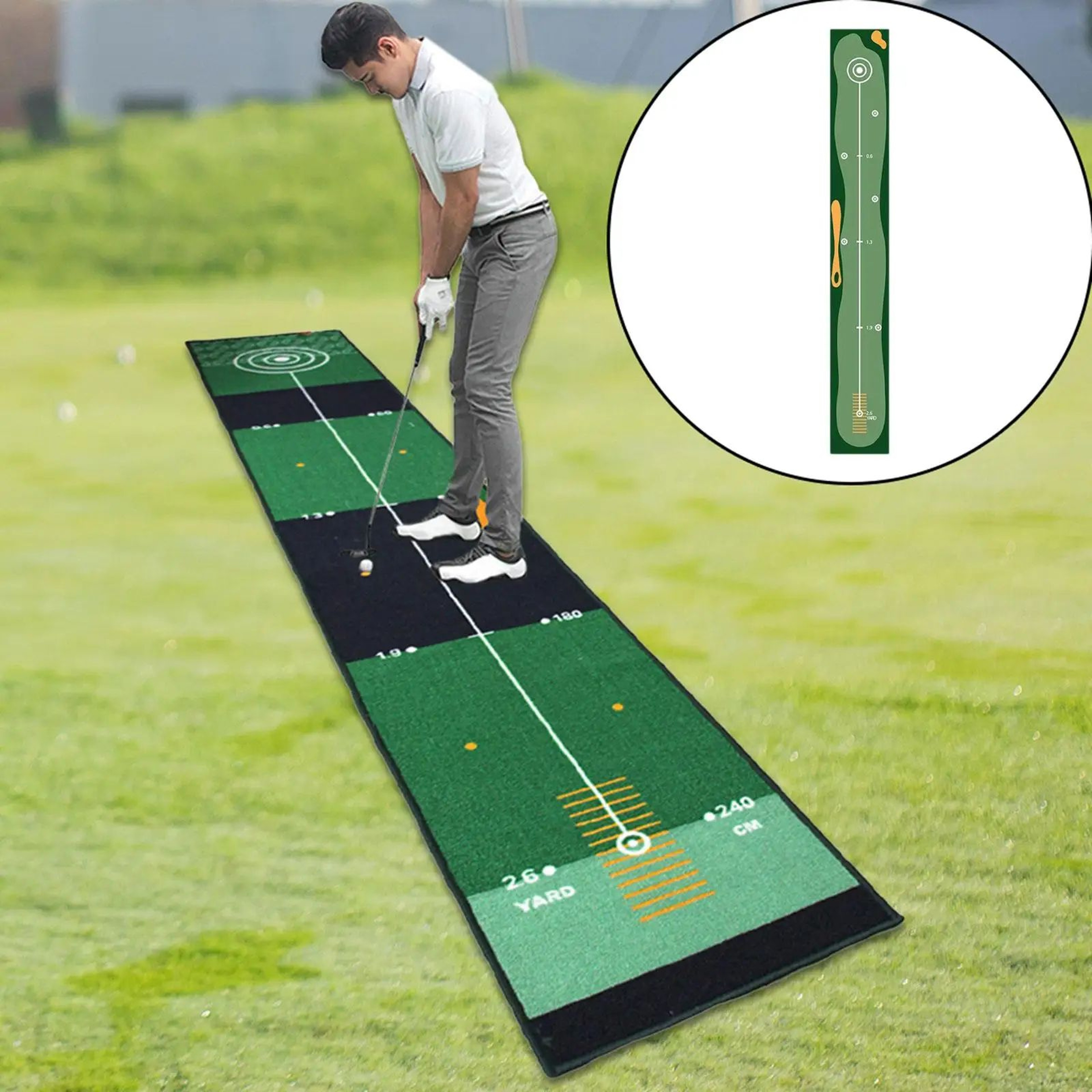 Portable Golf Putting Mat  RollUp Practice Surface For Home Office  Outdoor Training Golfer Gift 5