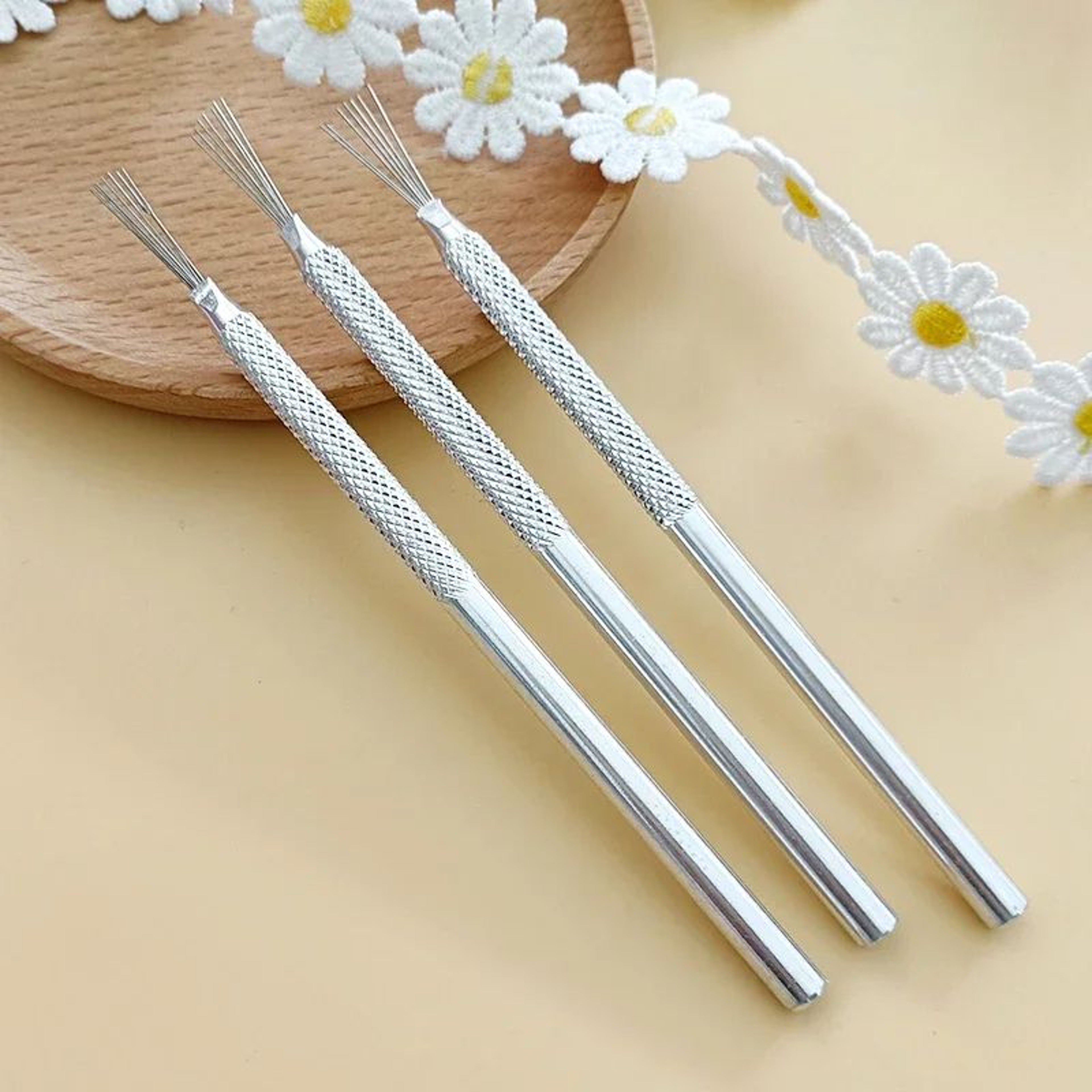 7Pin Clay Texture Brush  Alloy Feather Wire Tool For Fine Lines Surface Detail Polymer Clay  Creati 1