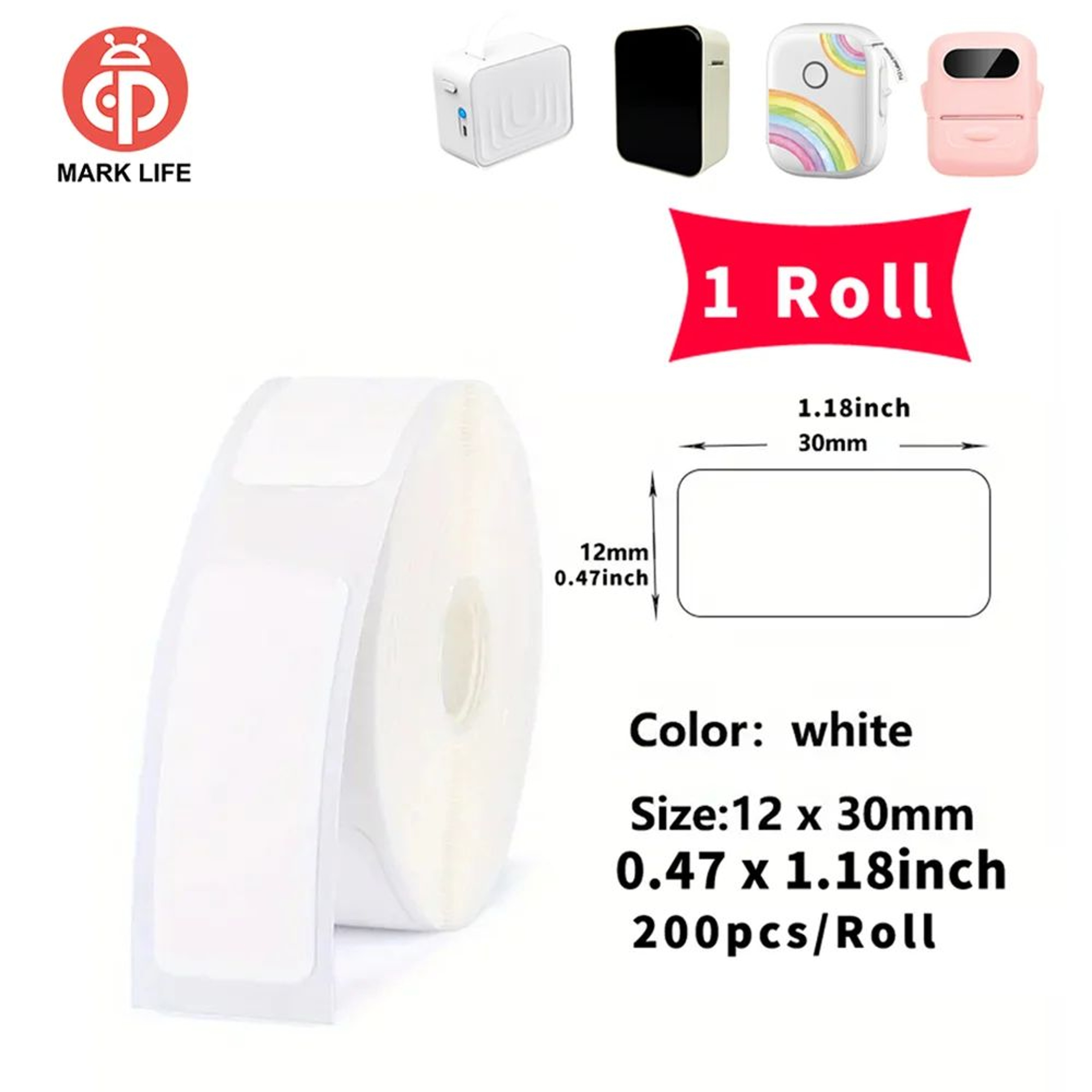 Thermal Label Paper  SelfAdhesive Inkless Sticker Rolls For M1 D110 P12 P15  P50 Printers Home  Off