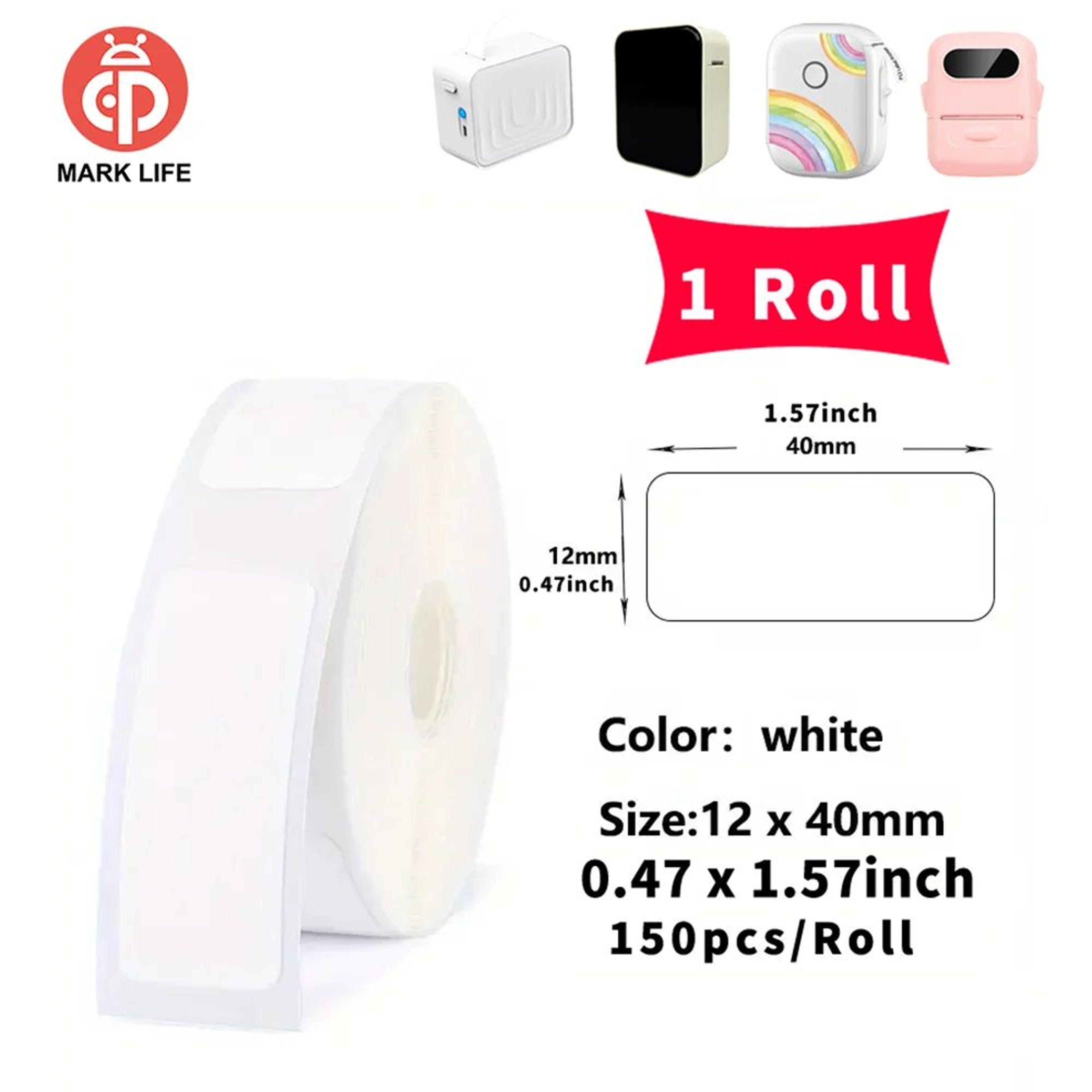 Thermal Label Paper  SelfAdhesive Inkless Sticker Rolls For M1 D110 P12 P15  P50 Printers Home  Off