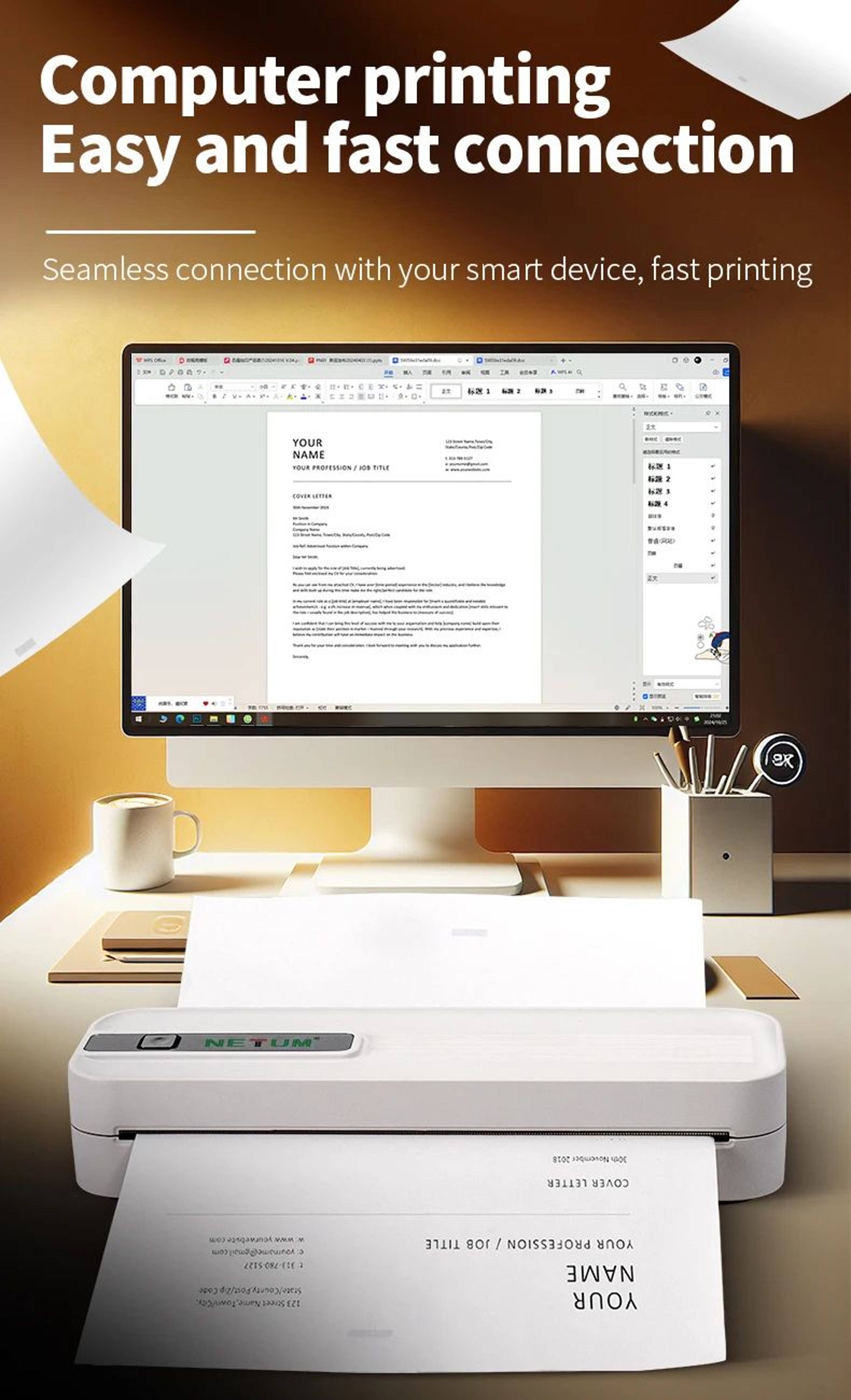 Portable Thermal Printer  XLP801 Bluetooth  USB Inkless Printing For Phones  PCs Rechargeable For W 9