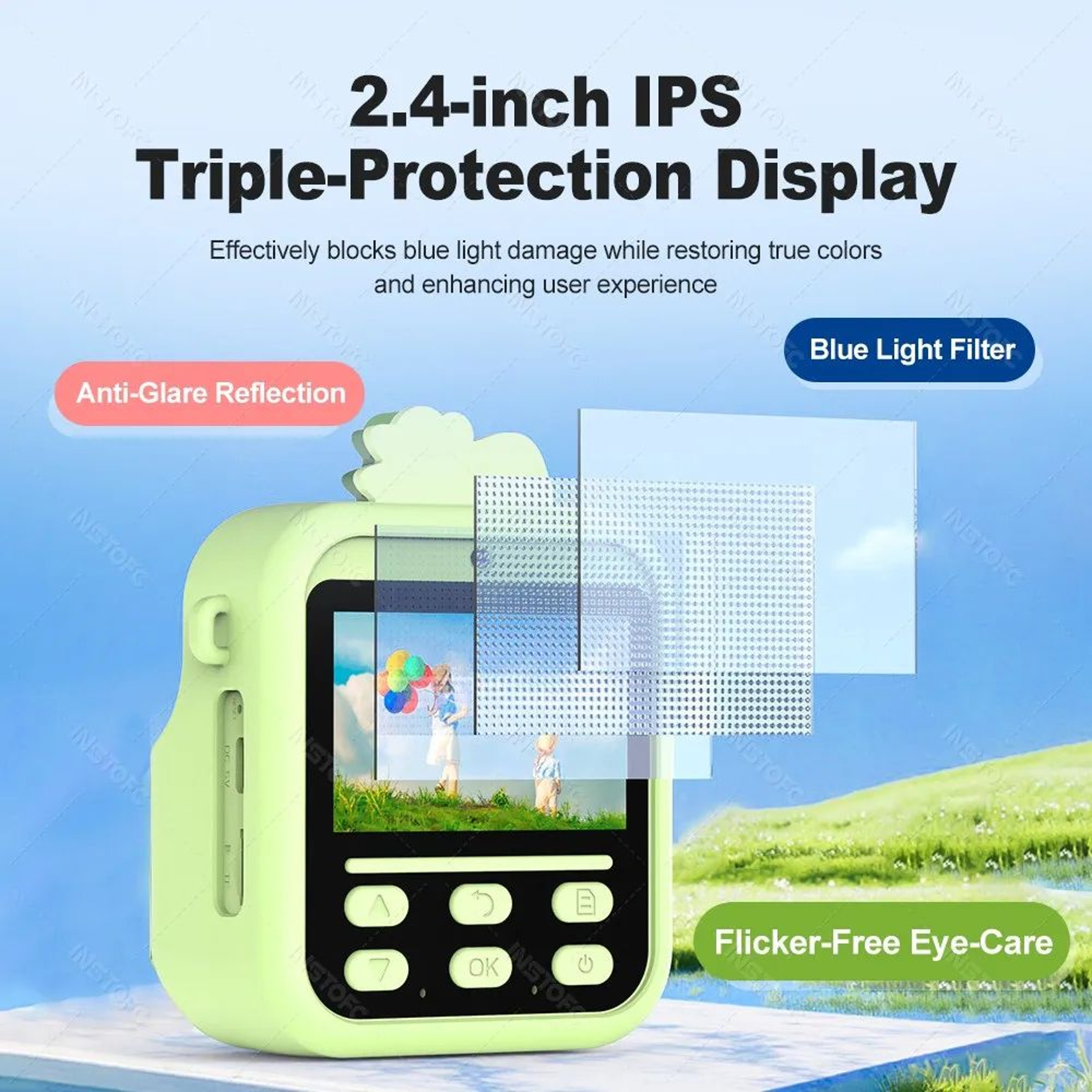 Kids Instant Print Camera  Dual Lens Digital Camera With 24 In Color Screen Thermal Printing  Fun F 4