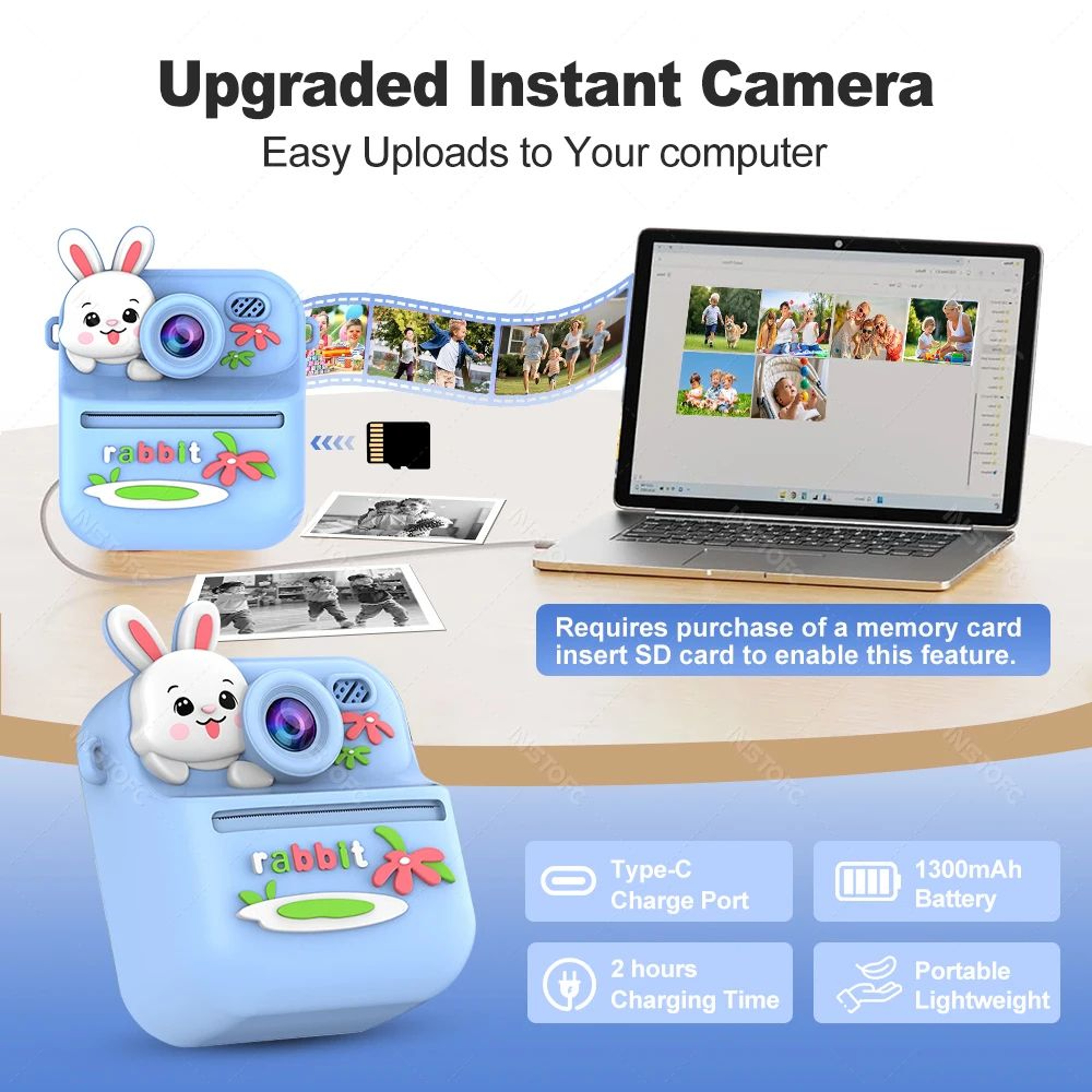 Kids Instant Print Camera  Dual Lens Digital Camera With 24 In Color Screen Thermal Printing  Fun F 5