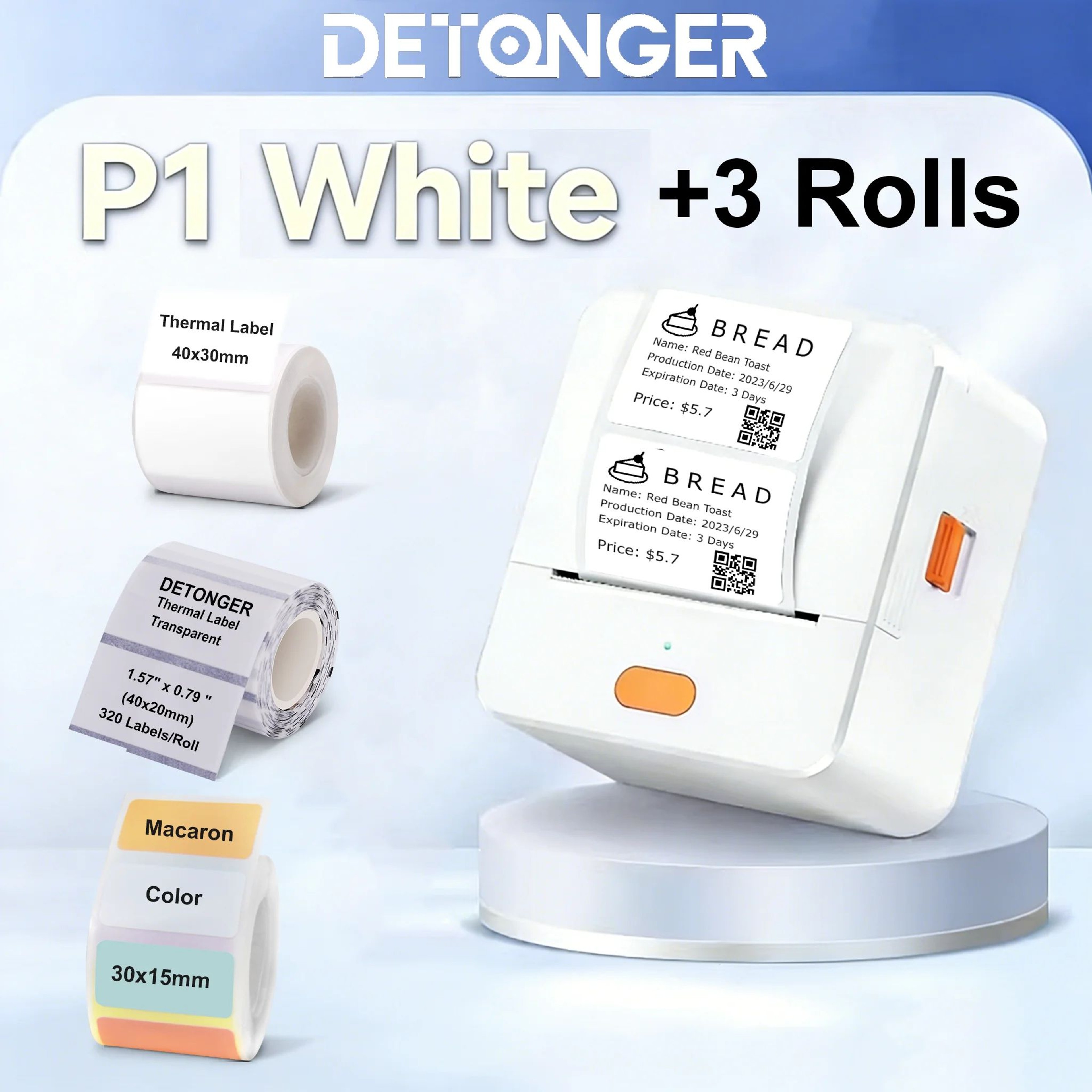 Mini Thermal Label Printer  P1 Portable Wireless Inkless Sticker Maker For Home Organization Office 10