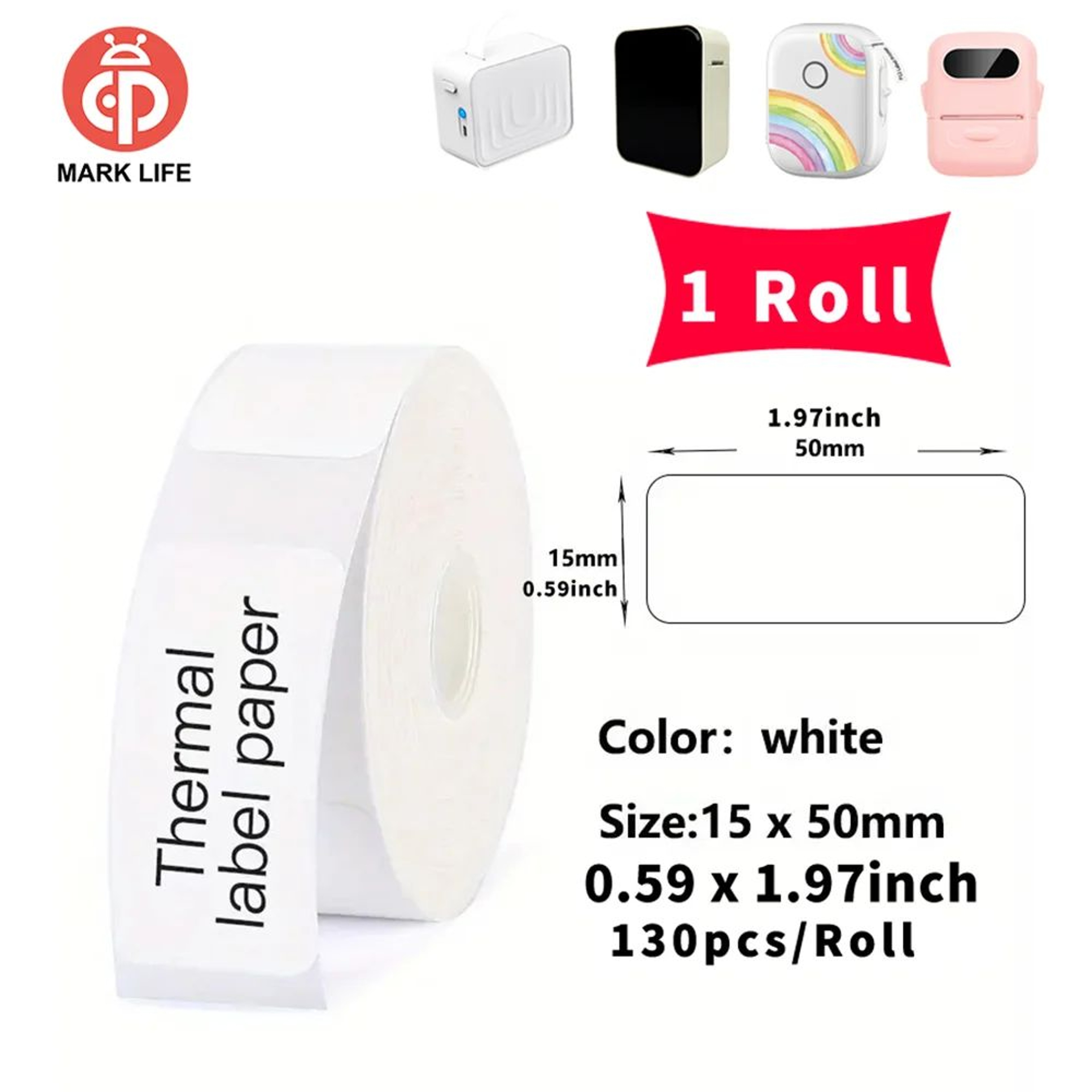 Thermal Label Paper  SelfAdhesive Sticker Roll For P15 P12 M1 D110  P50 Printers Home  Office Stora 6