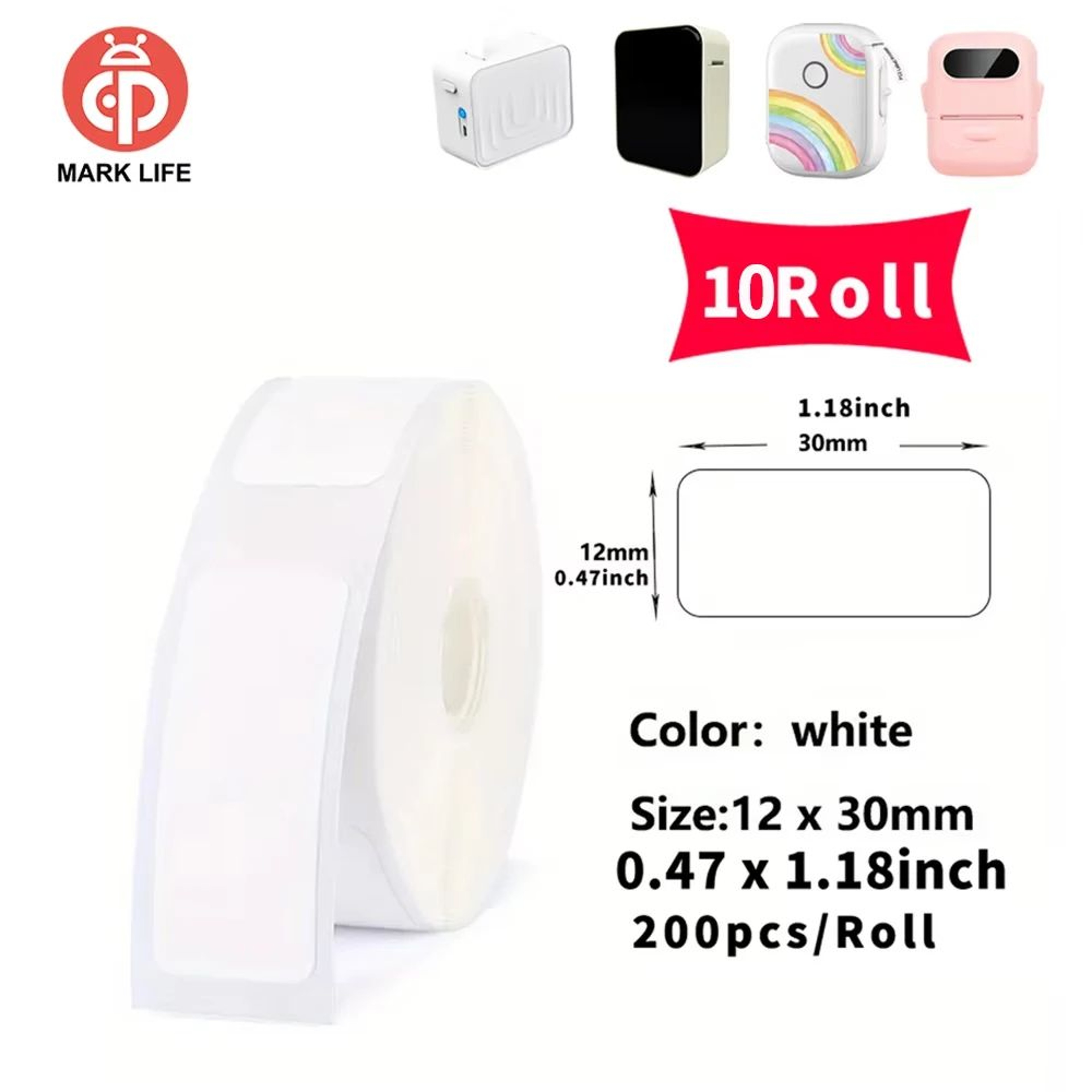 Thermal Label Paper  SelfAdhesive Sticker Roll For P15 P12 M1 D110  P50 Printers Home  Office Stora 12