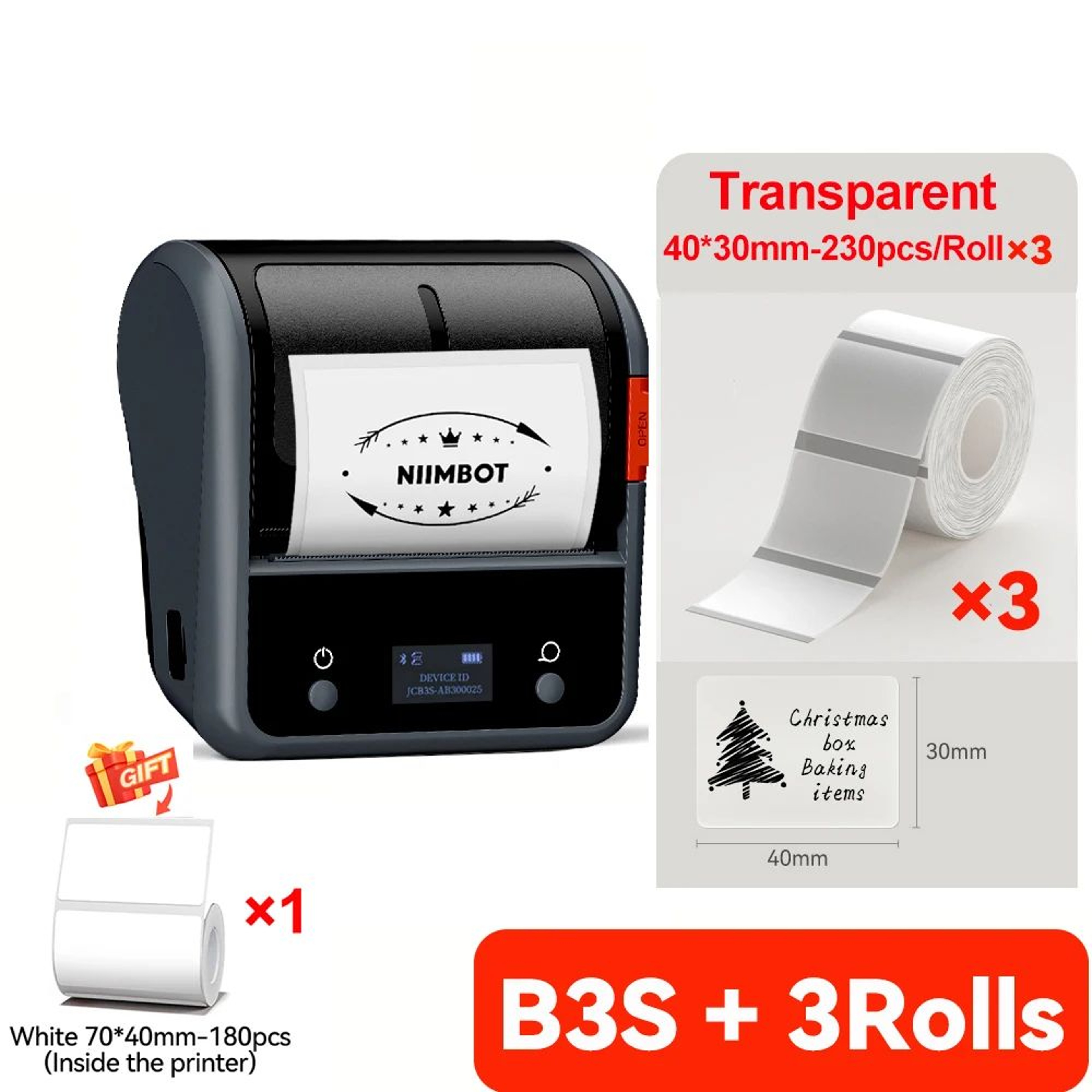 Wireless Thermal Label Printer  B3S Bluetooth Barcode  Jewelry Sticker Maker For IOS Android  Windo 17