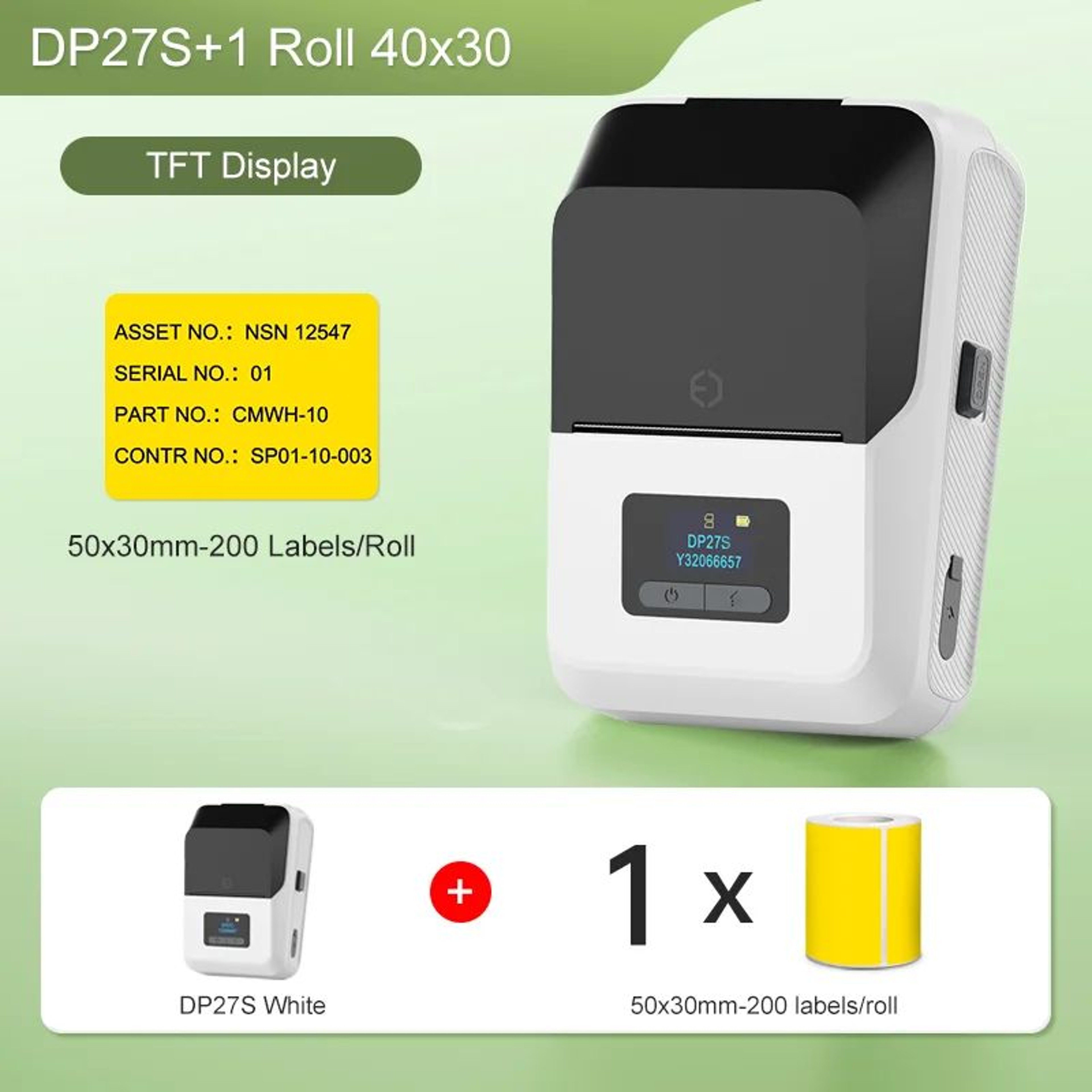Mini Thermal Label Printer  DP27S Bluetooth Inkless Sticker Maker With 2in TFT Display For IOS Andr 8