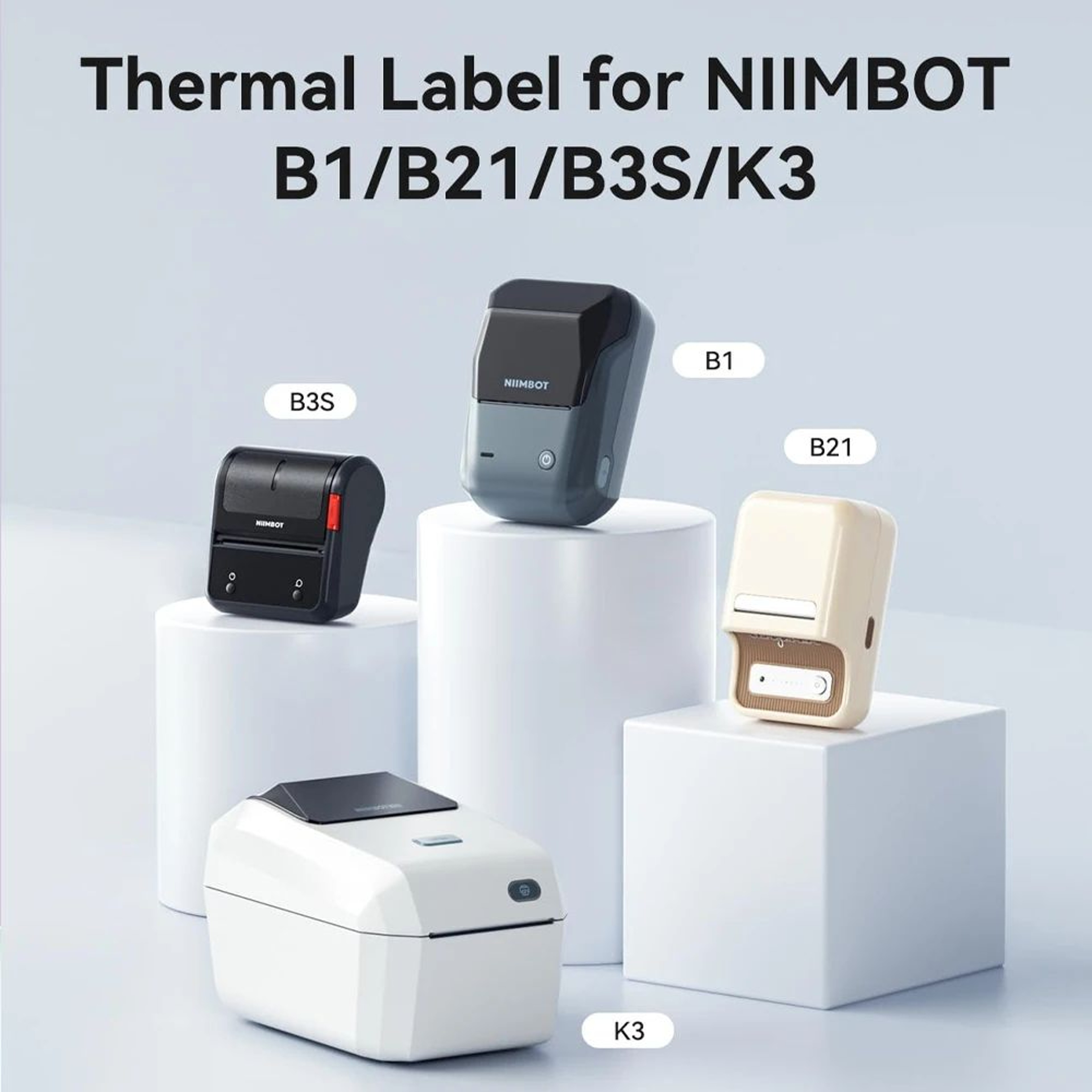 Thermal Label Rolls  White Color  Transparent Adhesive Stickers For B1 B21 B31  B3S Printers With A