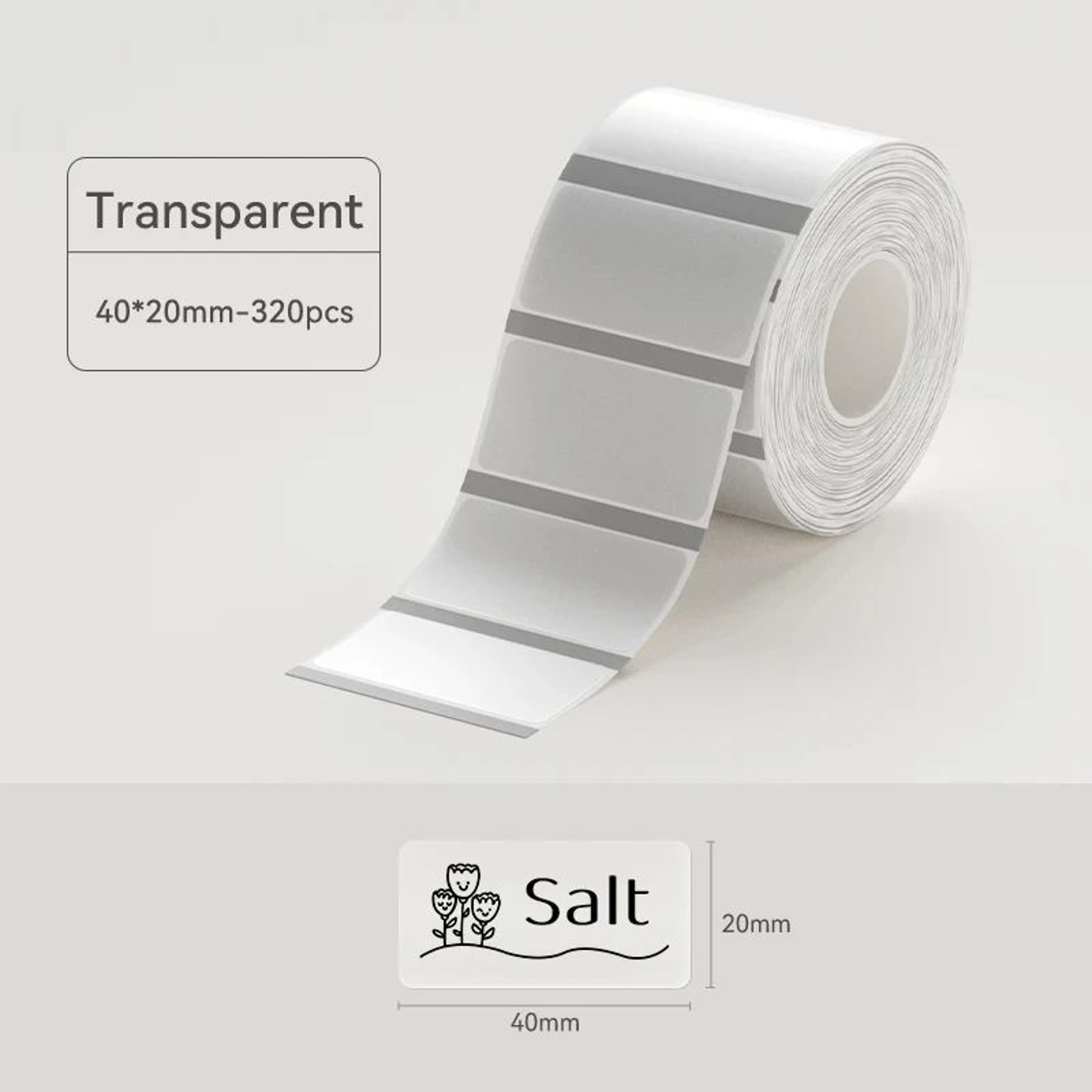 Thermal Label Rolls  White Color  Transparent Adhesive Stickers For B1 B21 B31  B3S Printers With A