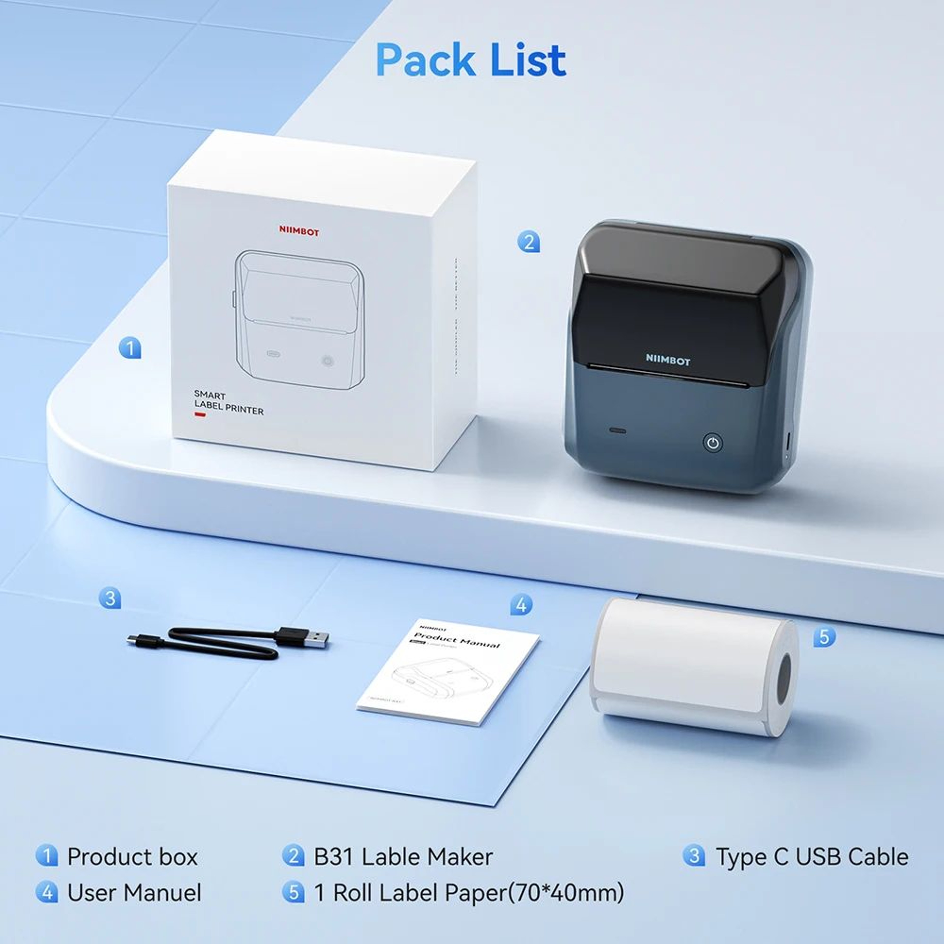 Thermal Label Printer  B31 Bluetooth Sticker Maker For Business Barcodes Clothing Jewelry  Home Off 7
