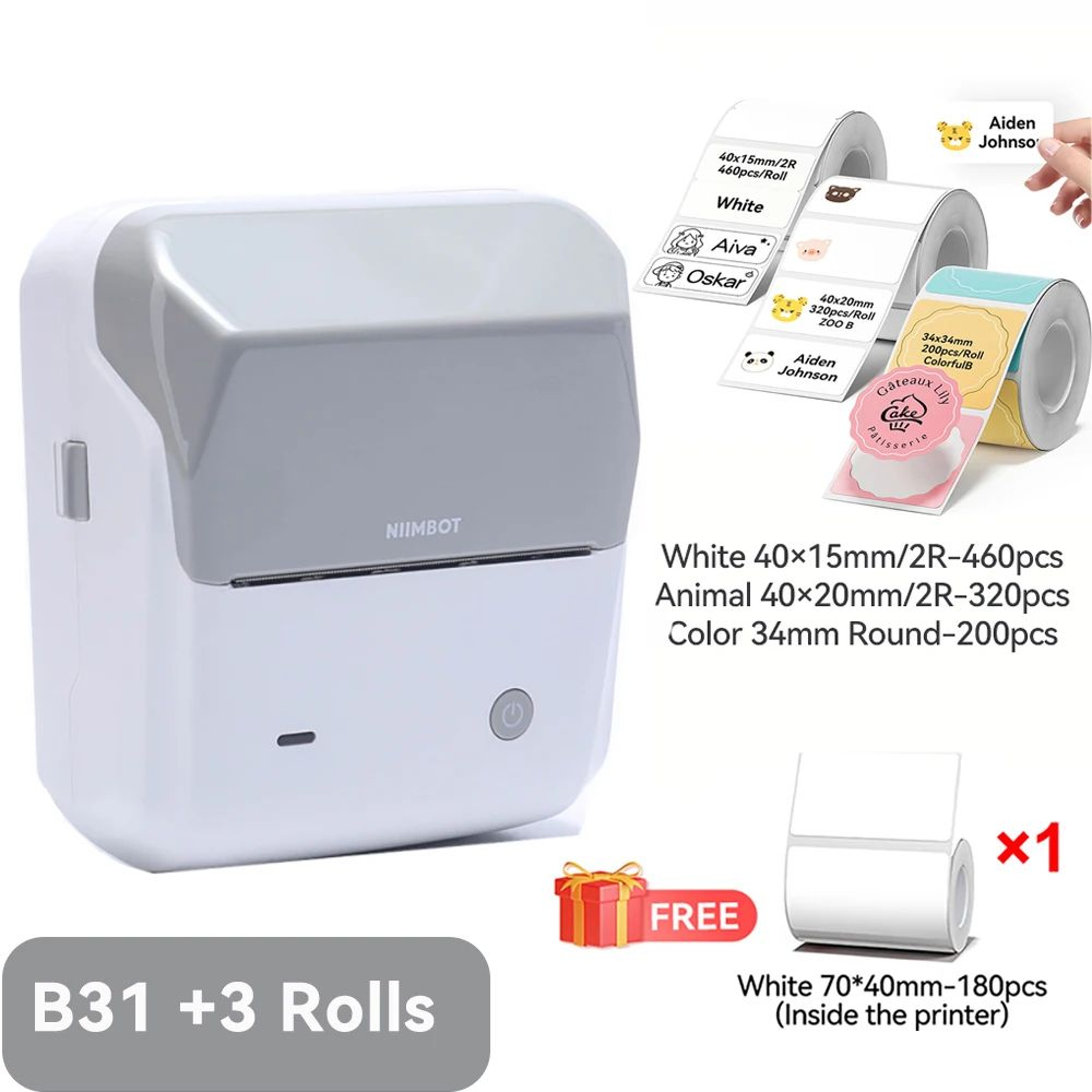 Thermal Label Printer  B31 Bluetooth Sticker Maker For Business Barcodes Clothing Jewelry  Home Off 22