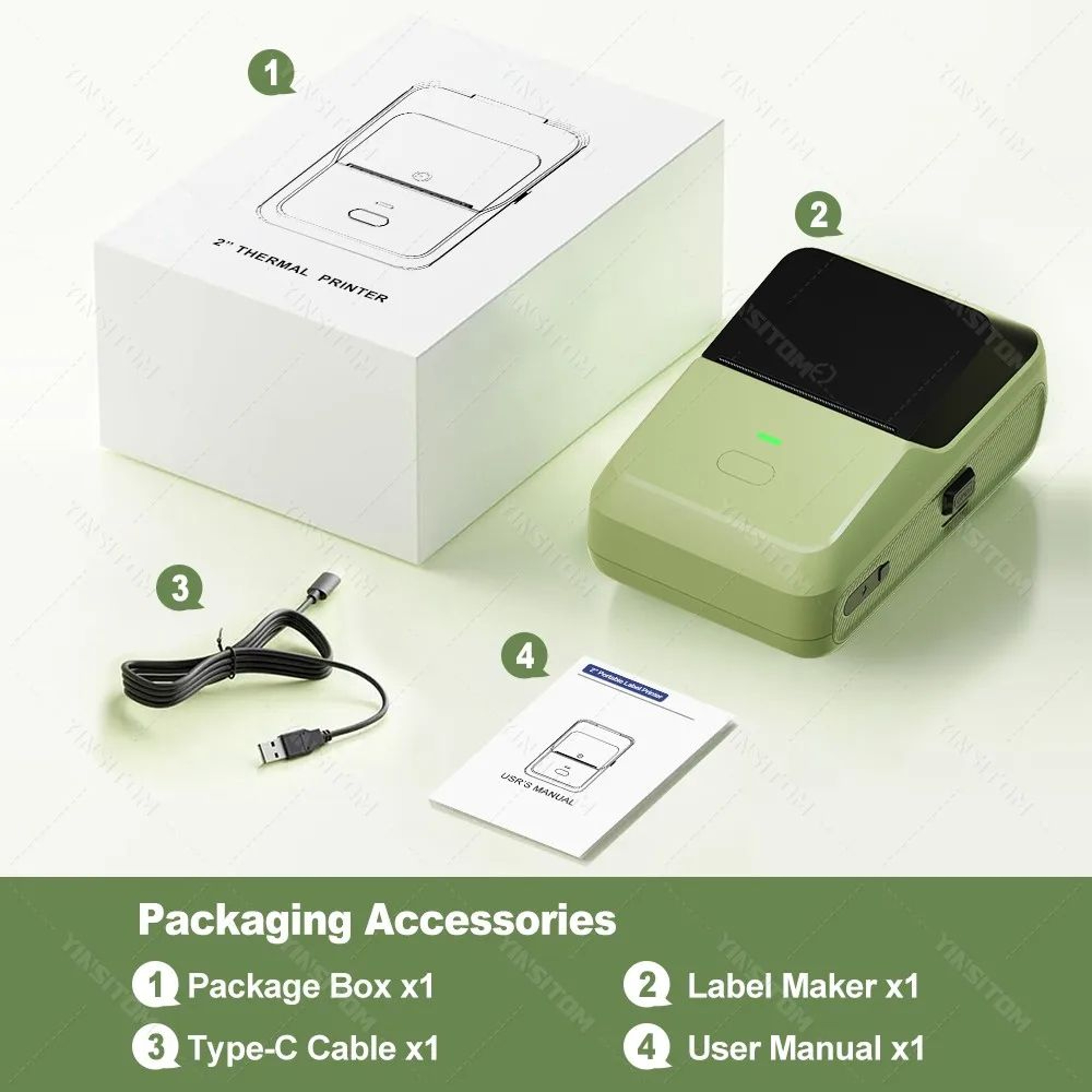 Mini Label Printer  Bluetooth Inkless Barcode  Price Sticker Maker Via WePrint App For IOS Android