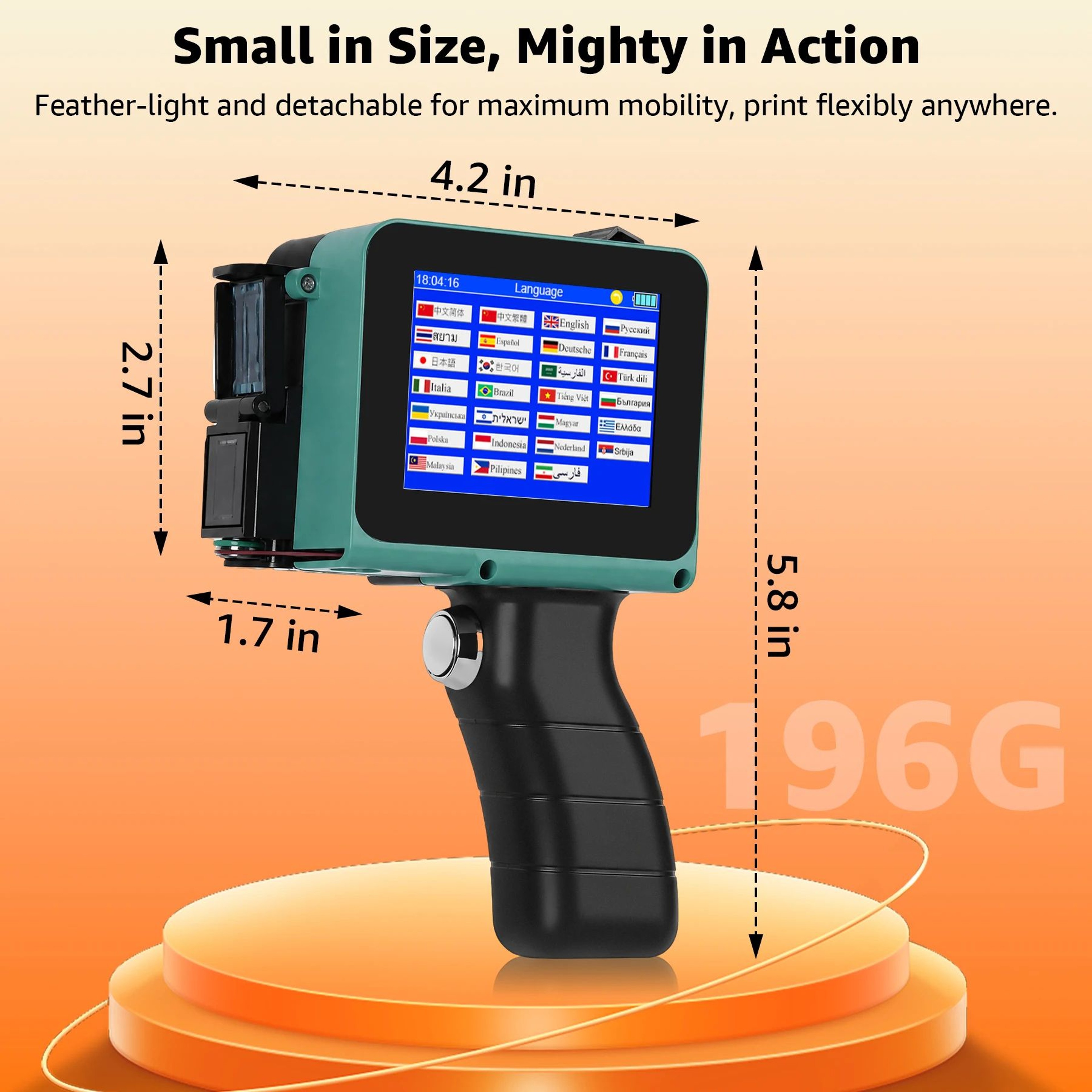 Handheld Inkjet Printer  CL05P Detachable TIJ Coder For QR Codes Barcodes Batch Numbers Expiry Date