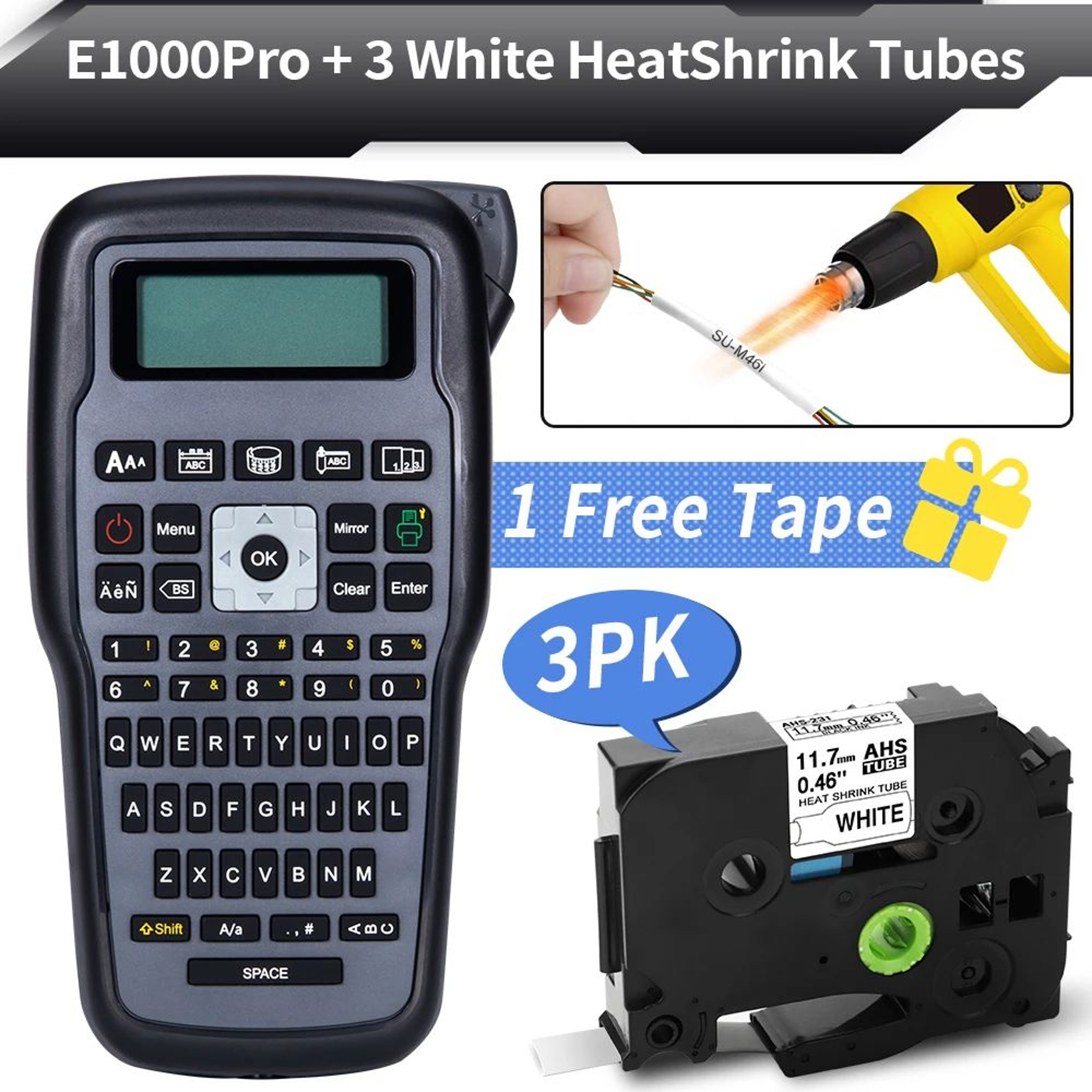 Industrial Label Maker  E1000 Pro Handheld Thermal Transfer Printer With QWERTY Keyboard For Cable  10