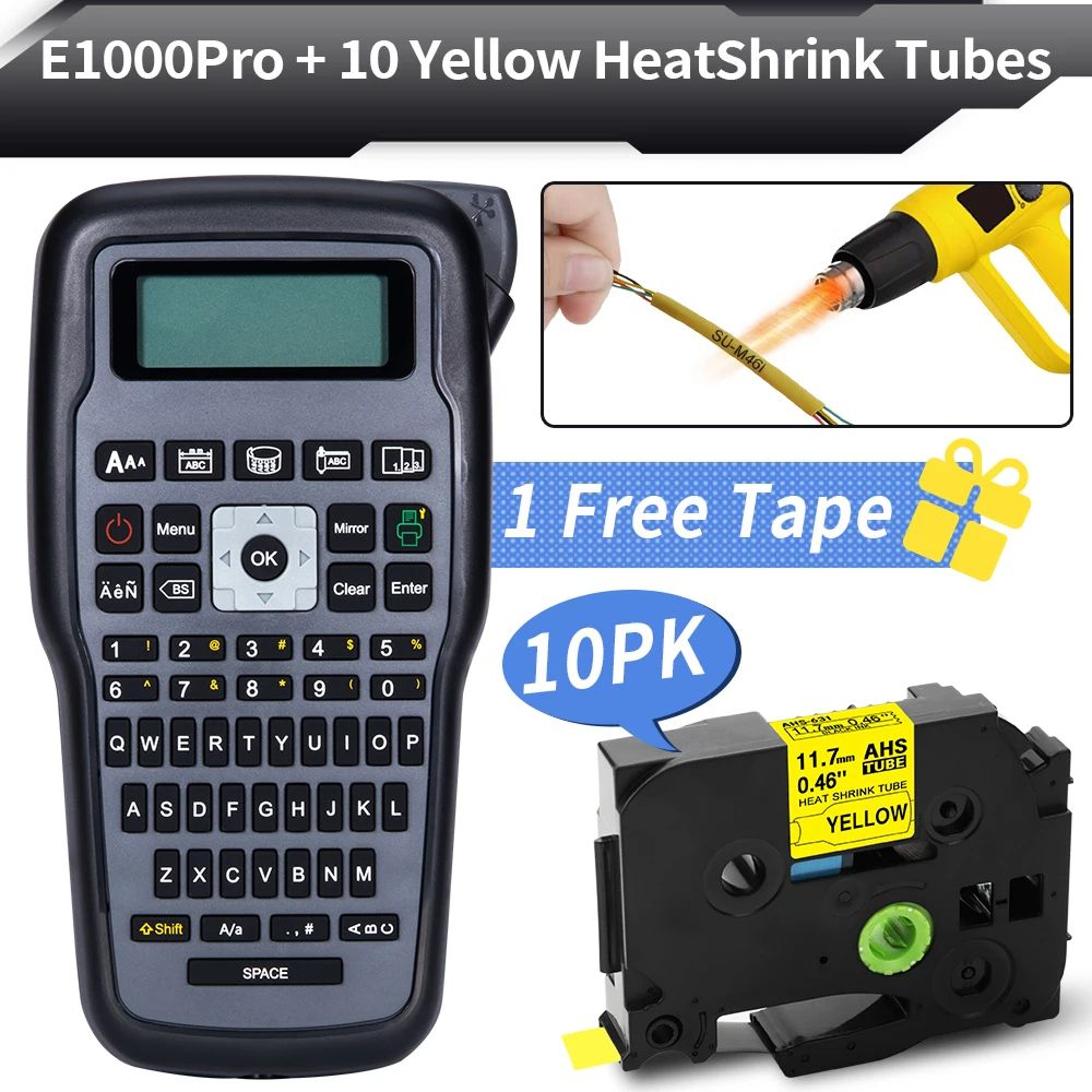 Industrial Label Maker  E1000 Pro Handheld Thermal Transfer Printer With QWERTY Keyboard For Cable  16