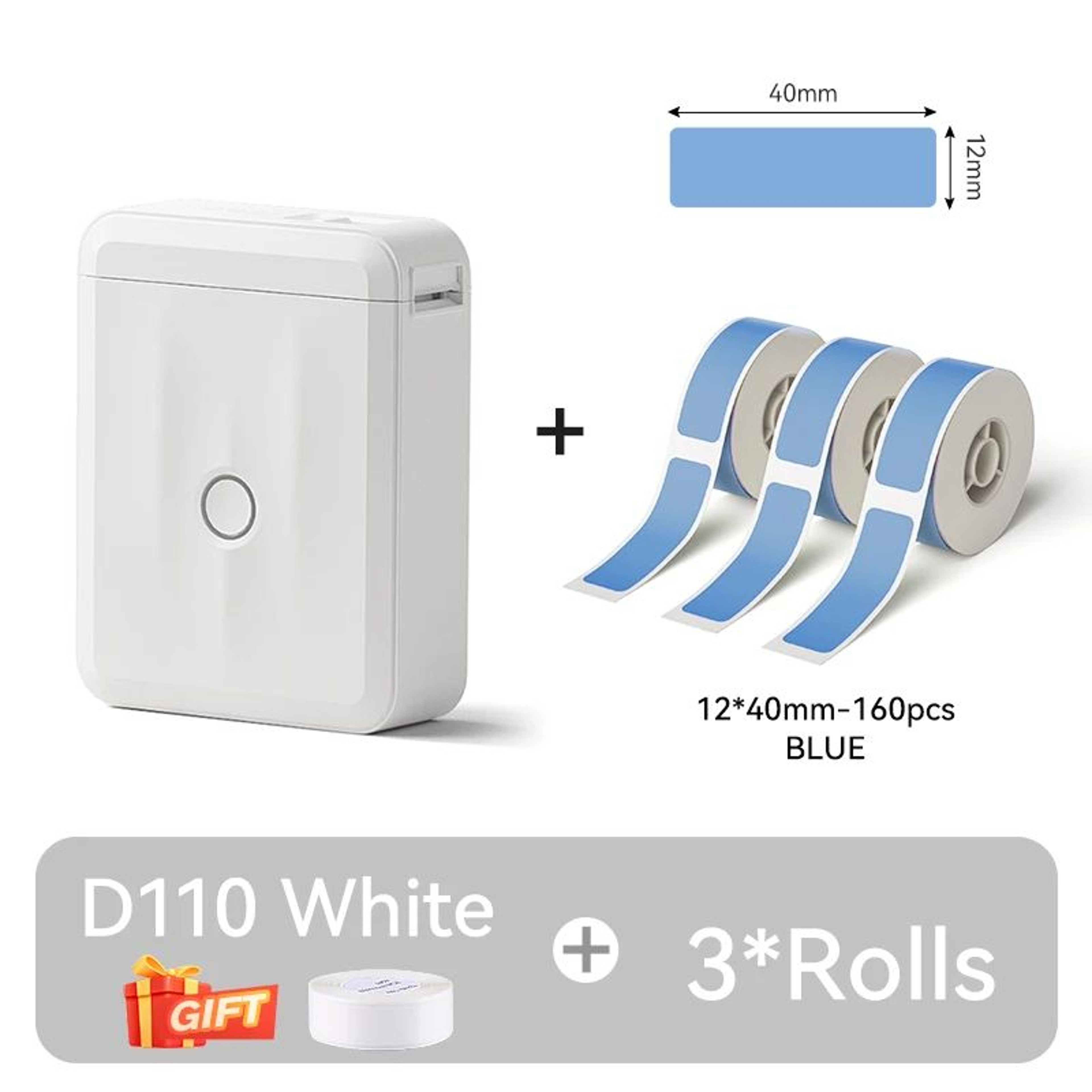 Mini Label Printer  D110 Bluetooth Thermal Sticker Maker With White Label Roll For Home Storage Sch