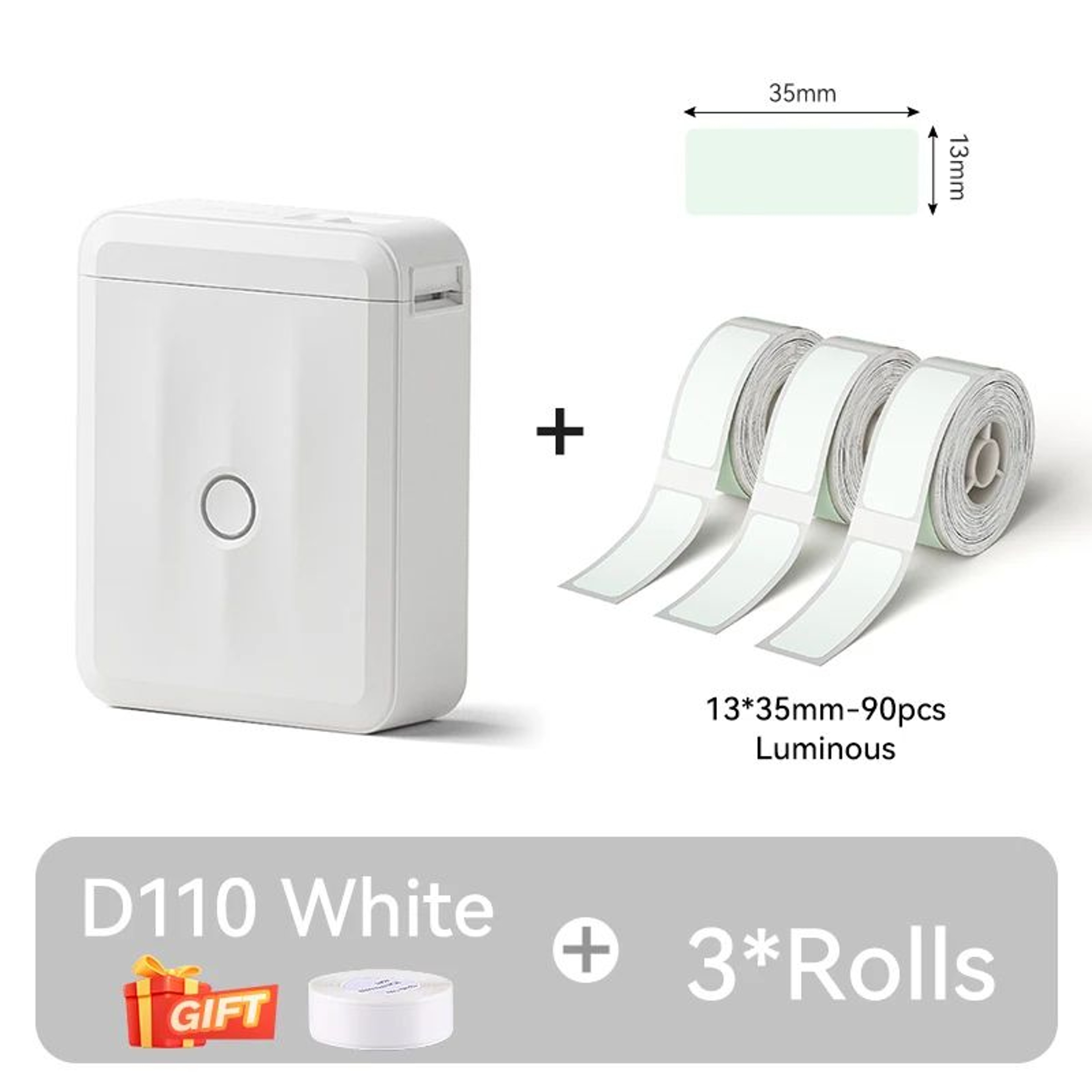 Mini Label Printer  D110 Bluetooth Thermal Sticker Maker With White Label Roll For Home Storage Sch