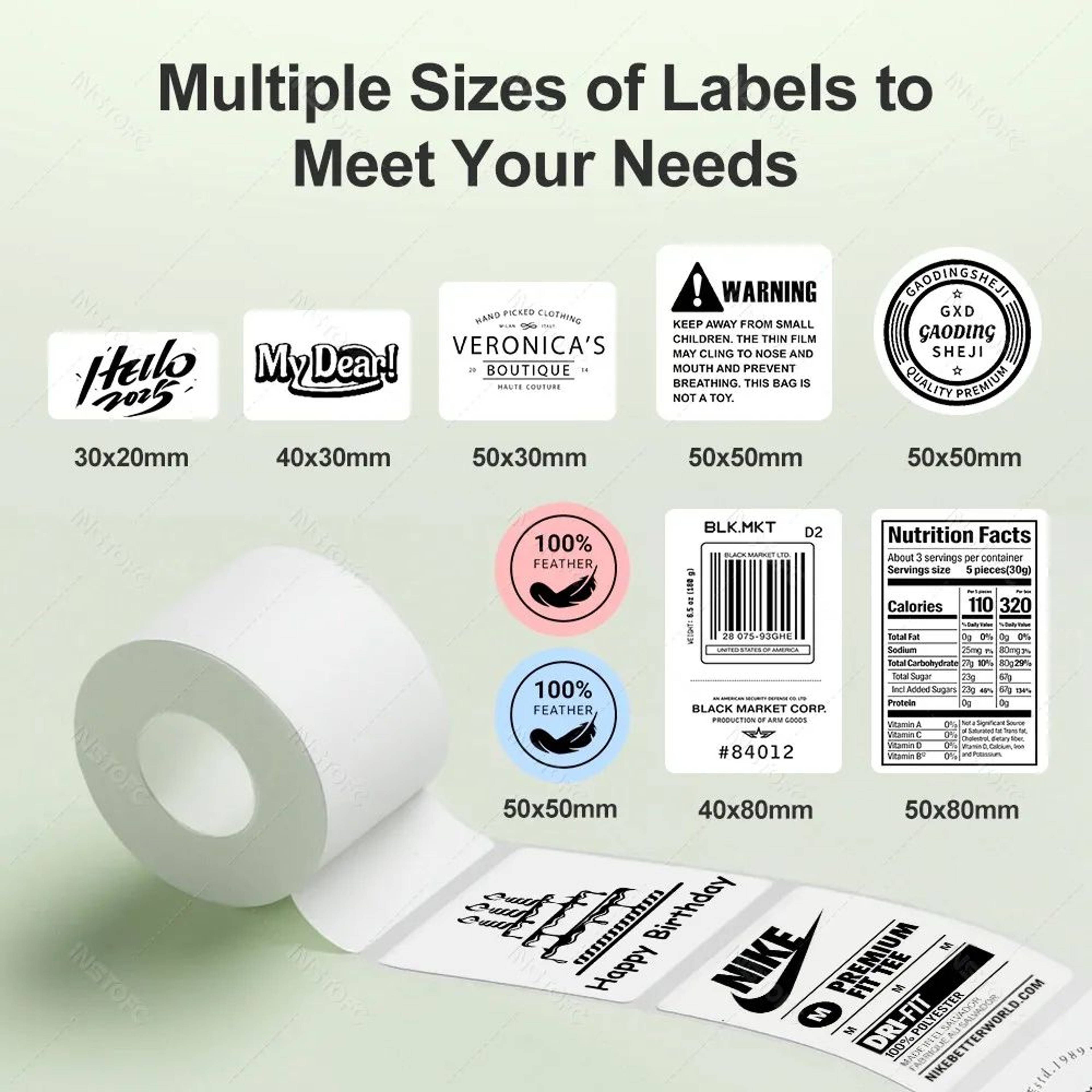 Portable Label Printer  X2P50 Bluetooth Inkless Sticker Maker With White Color Round  Transparent S
