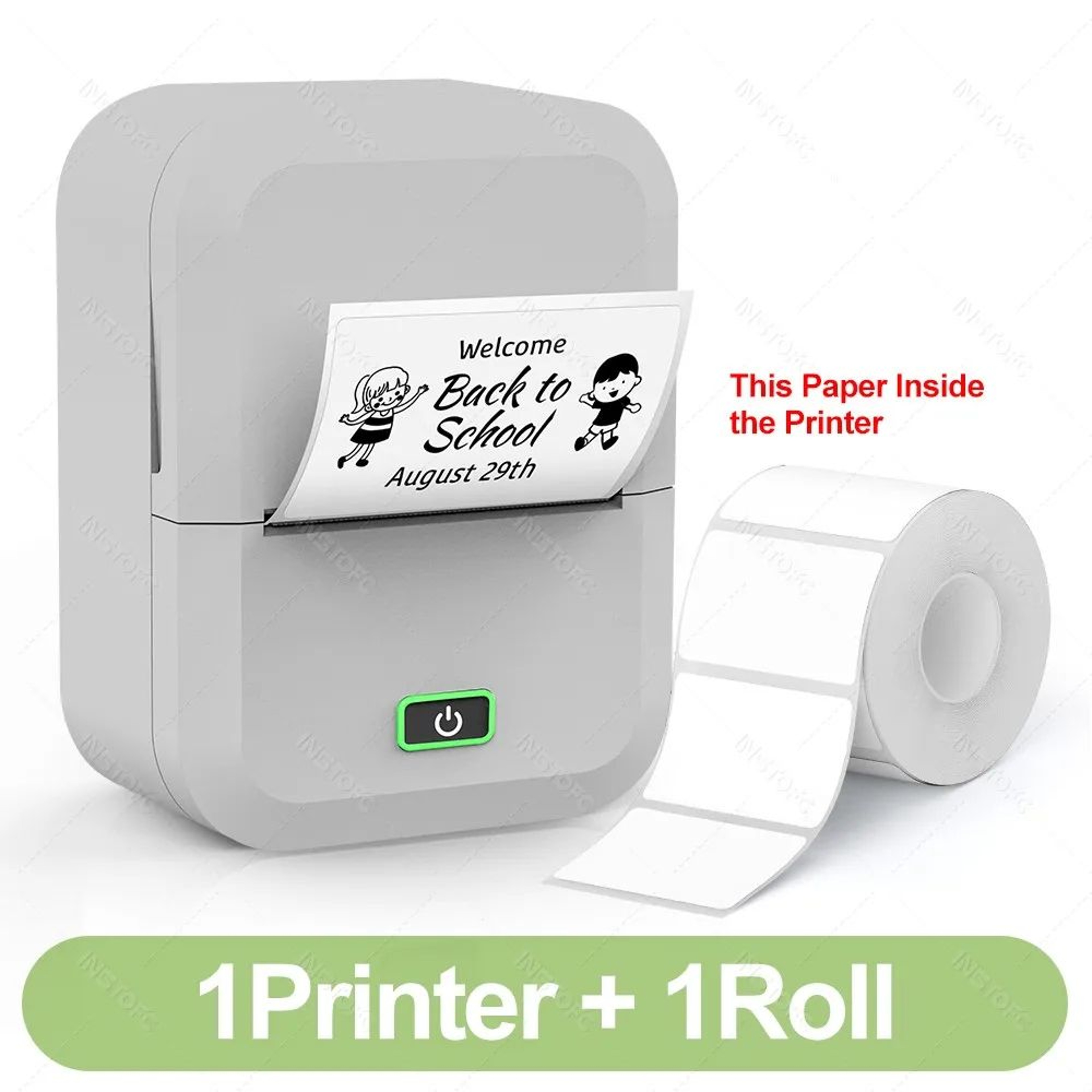 Portable Label Printer  X2P50 Bluetooth Inkless Sticker Maker With White Color Round  Transparent S