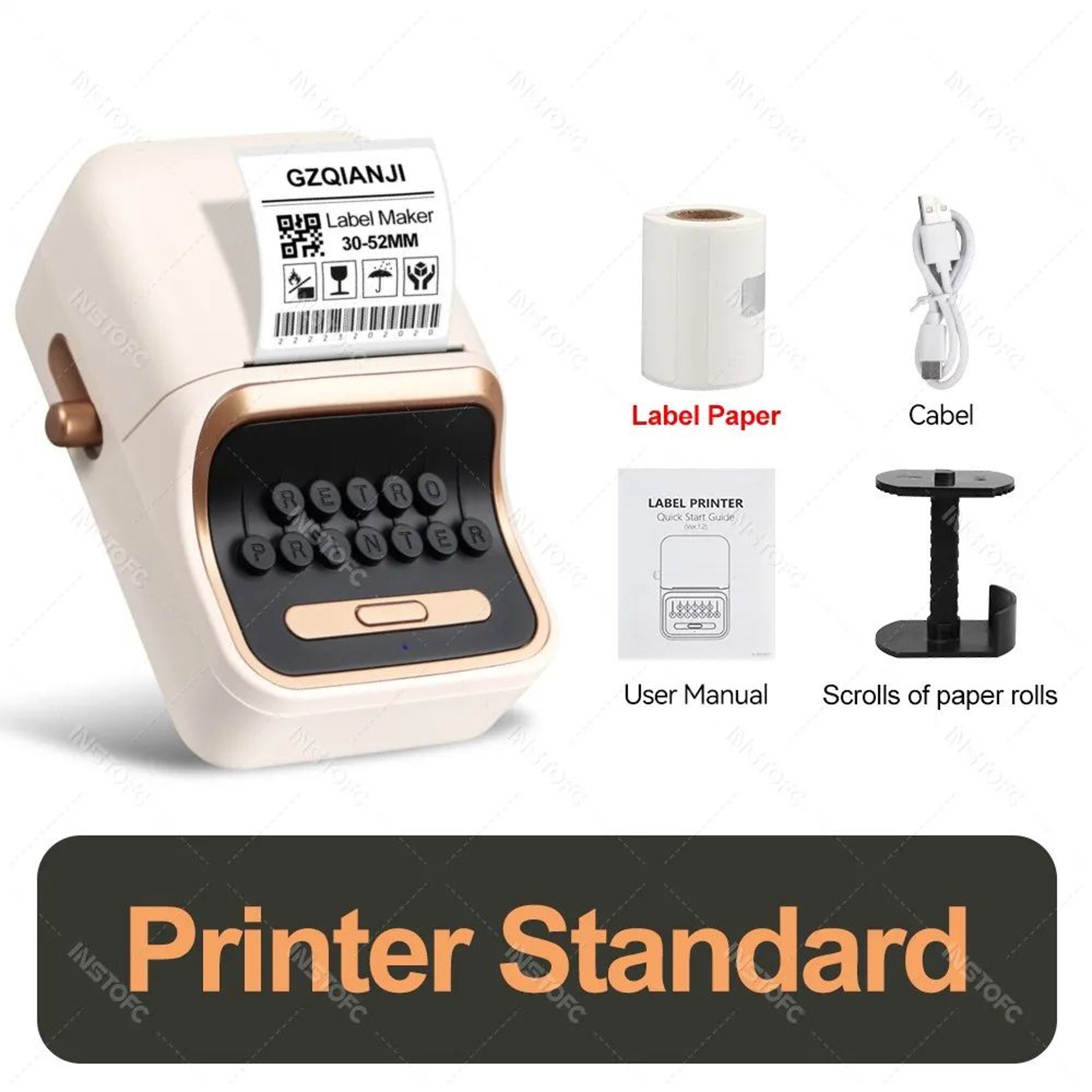 Portable Label Printer  X2P50 Bluetooth Inkless Sticker Maker With White Color Round  Transparent S 18