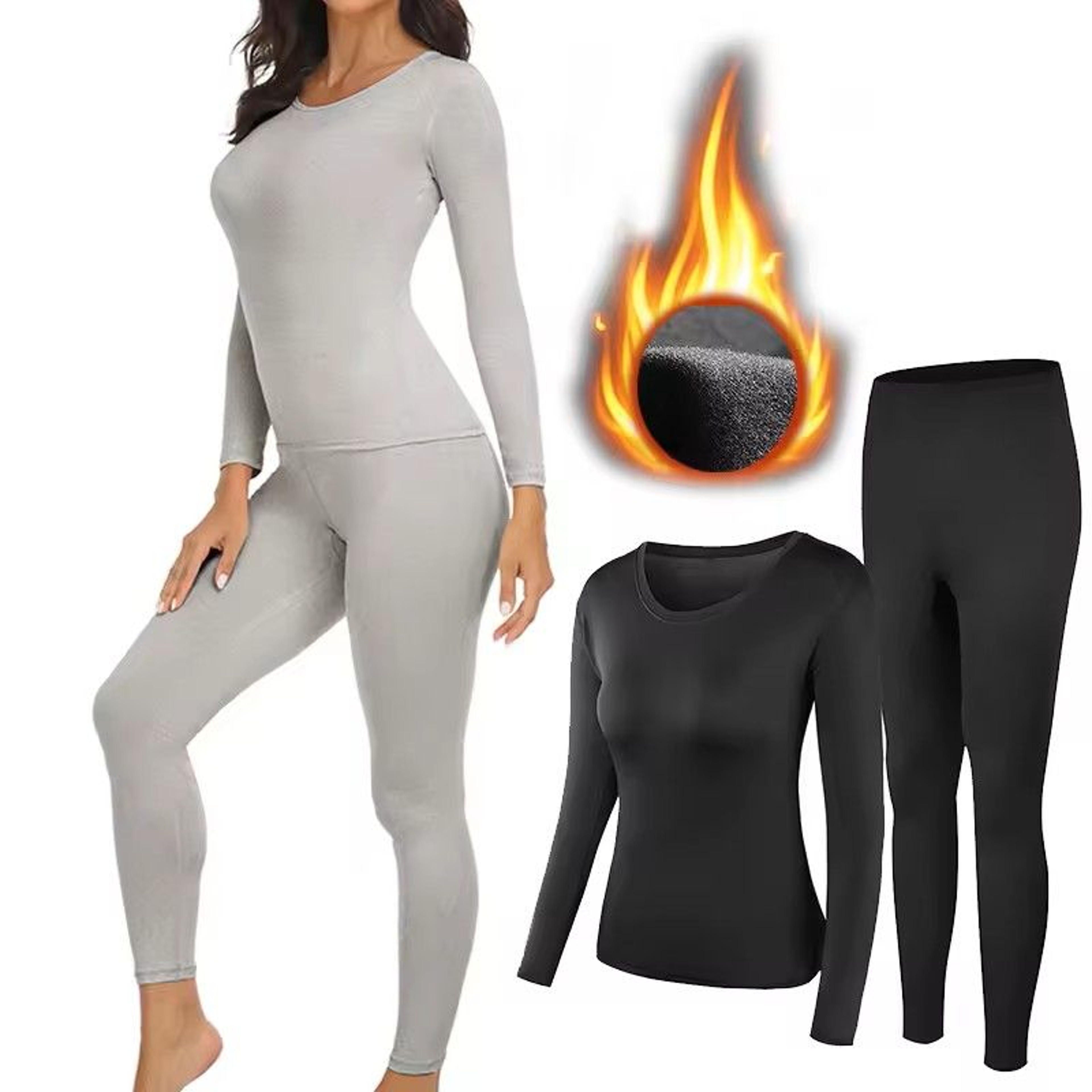 Performance Thermal Base Layer Set  2Pack FleeceLined Long Johns For Women Ideal For Hiking  Skiing