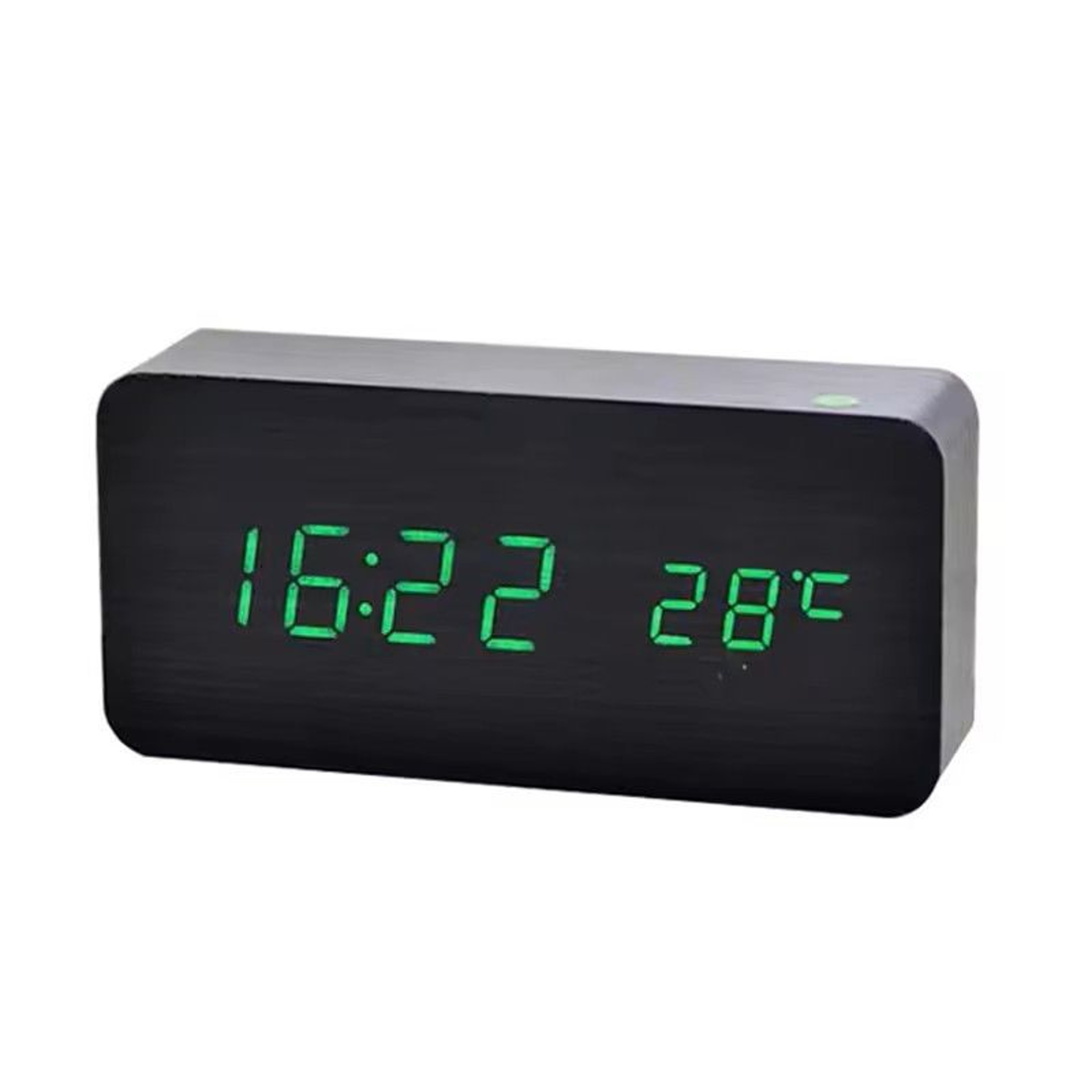 Wooden LED Digital Alarm Clock With Temperature Display  Desk  Bedside Clock For Home  Office 2