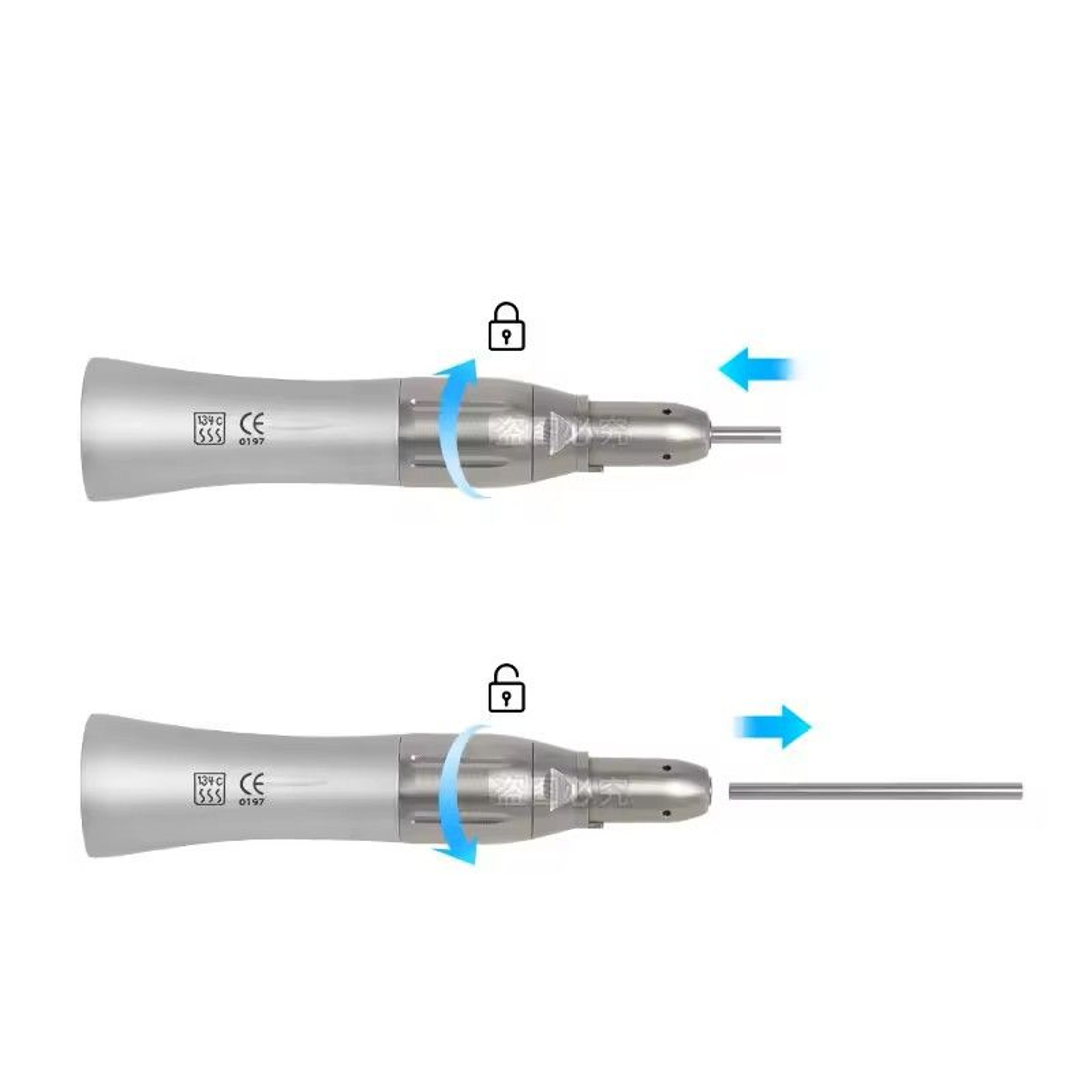 Dental Straight Nose Cone Low Speed Handpiece 1 To 1 Ratio For E Type Motors 2