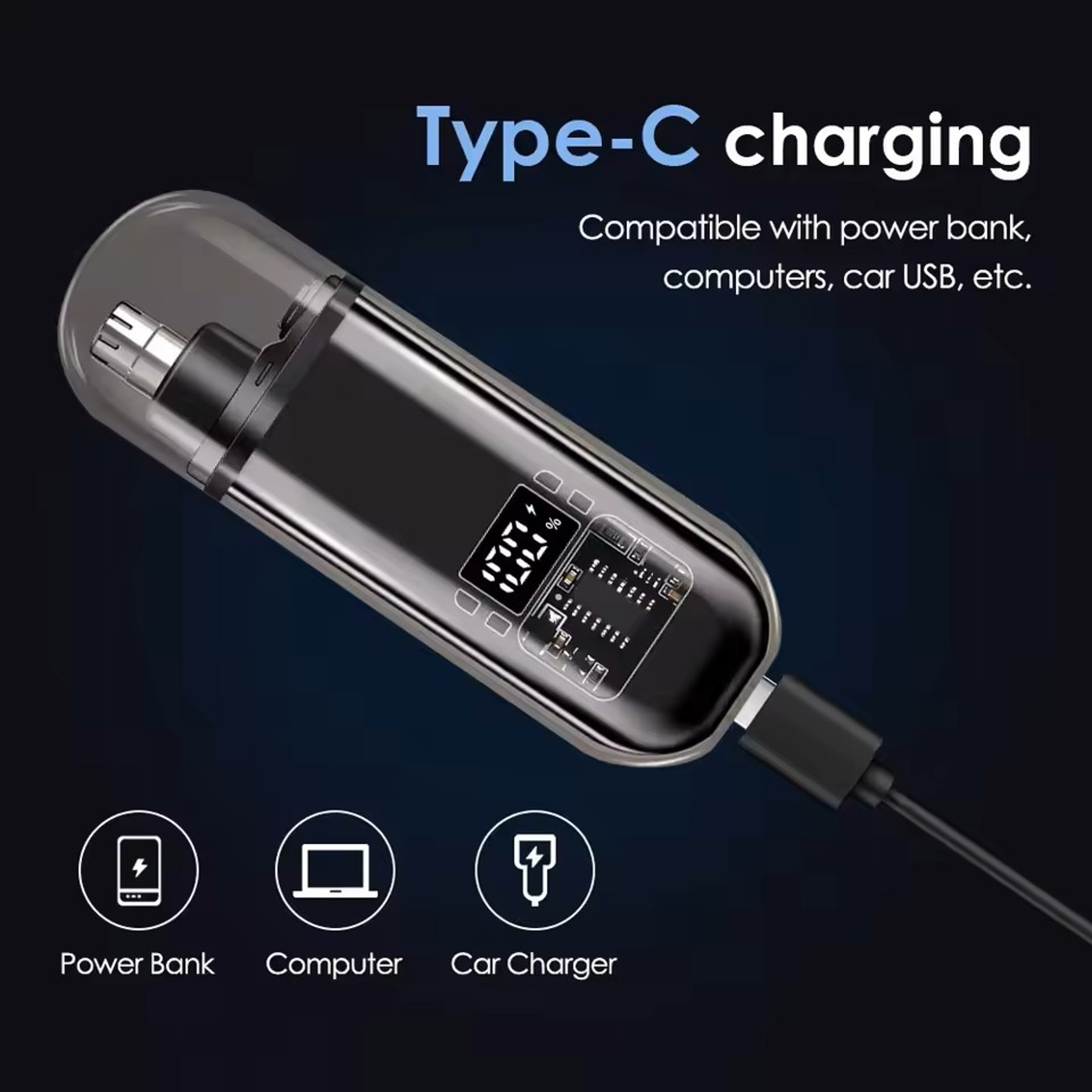Mini USB Rechargeable Nose & Ear Hair Trimmer – Portable Grooming Tool for Men | Safe, Precise, Travel-Ready – view 12